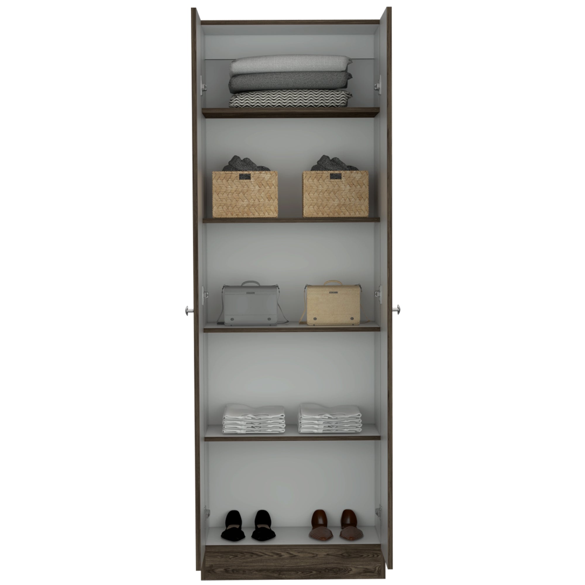 CLOSET 2 PUERTAS HOME COÑAC Y BLANCO 180X60X30 CM - 1