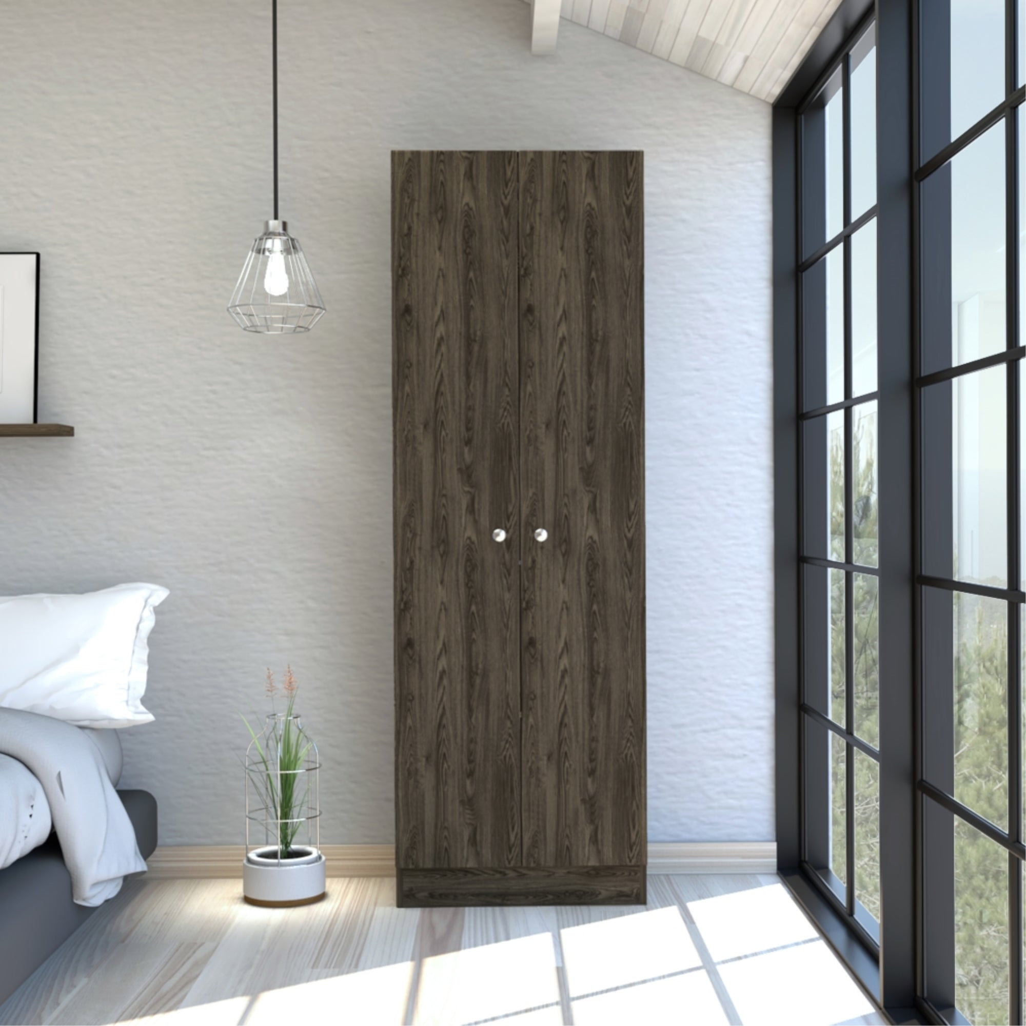 CLOSET 2 PUERTAS HOME COÑAC Y BLANCO 180X60X30 CM - 4
