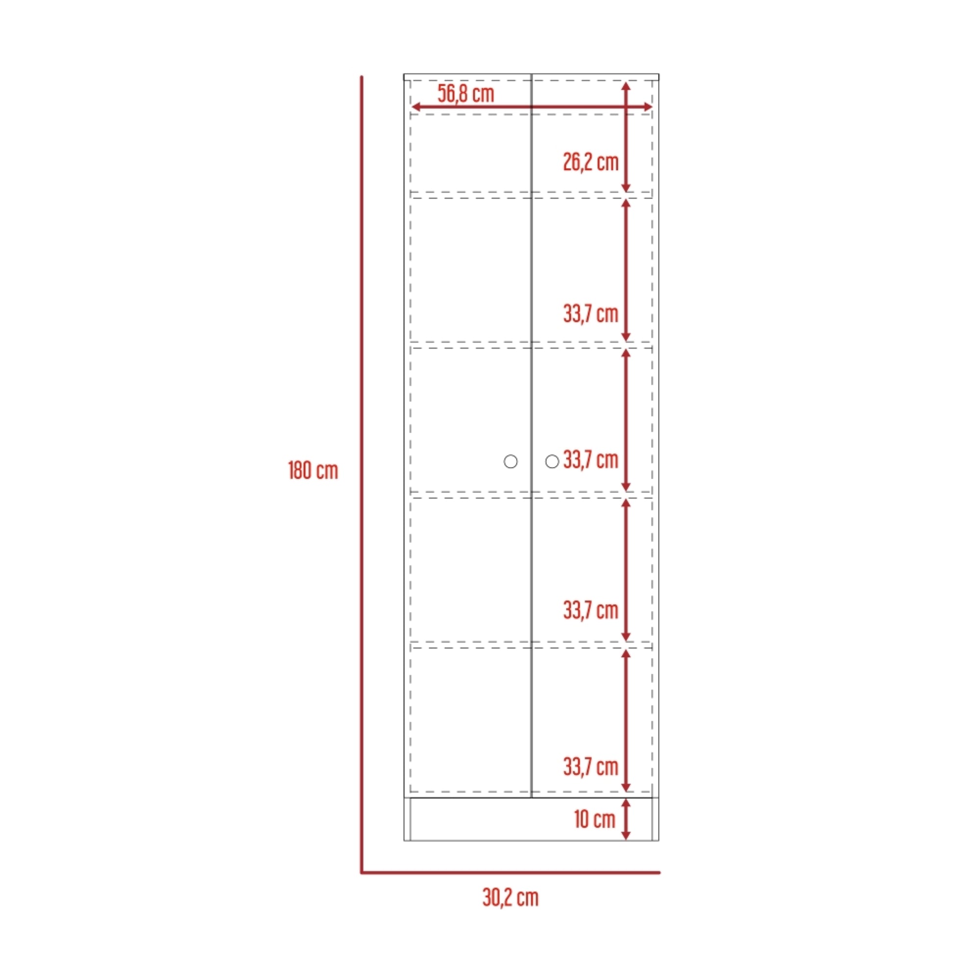CLOSET 2 PUERTAS HOME COÑAC Y BLANCO 180X60X30 CM - 7
