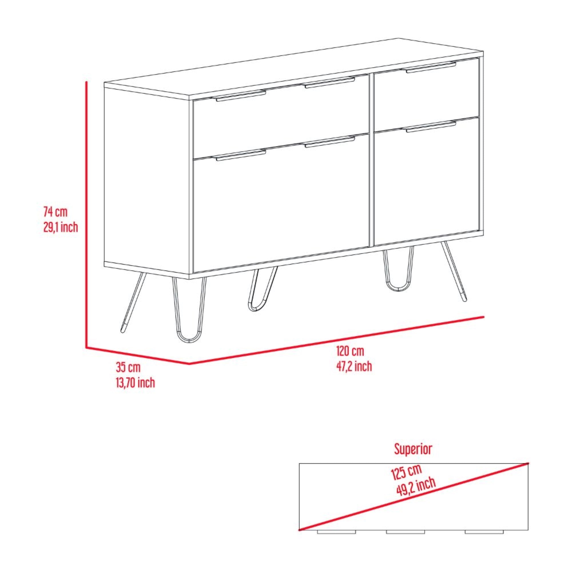 COMODA CONCEPT 4 CAJONES DUNA Y WENGUE - 2