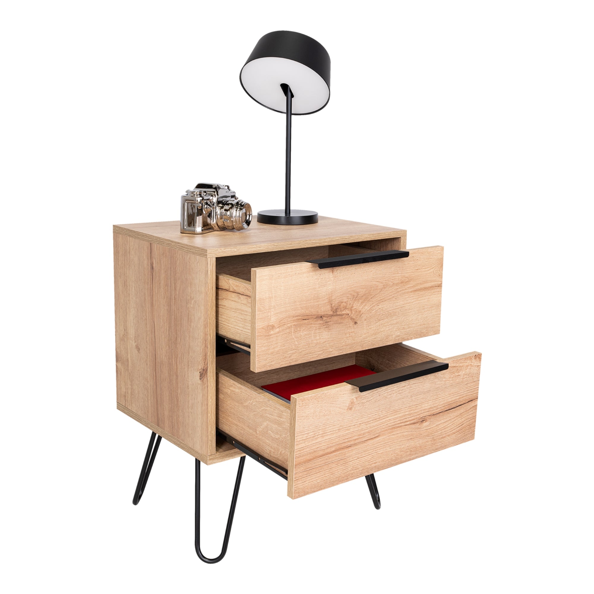 VELADOR CONCEPT 2 CAJONES DUNA Y WENGUE 57X45X34 CM - 1