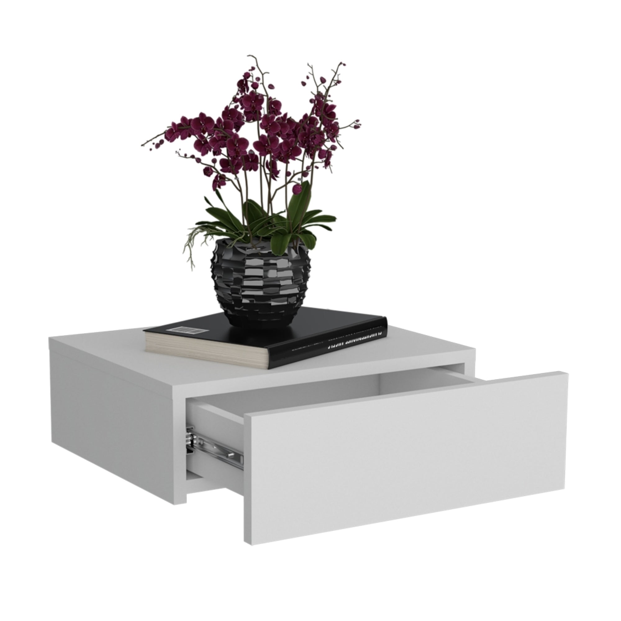 VELADOR MILANO FLOTANTE BLANCO 1 CAJON 13X40X34 CM - 1