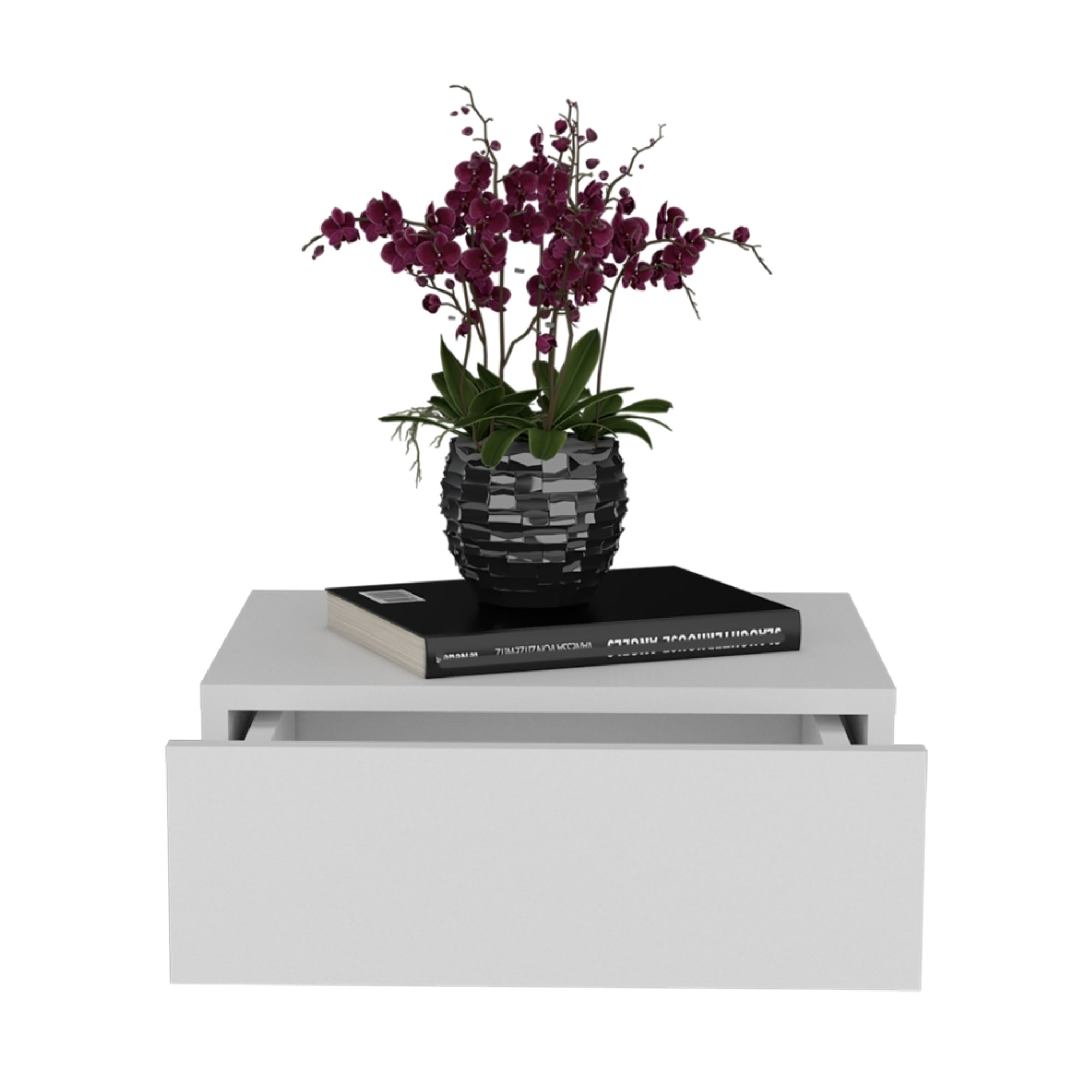 VELADOR MILANO FLOTANTE BLANCO 1 CAJON 13X40X34 CM - 2