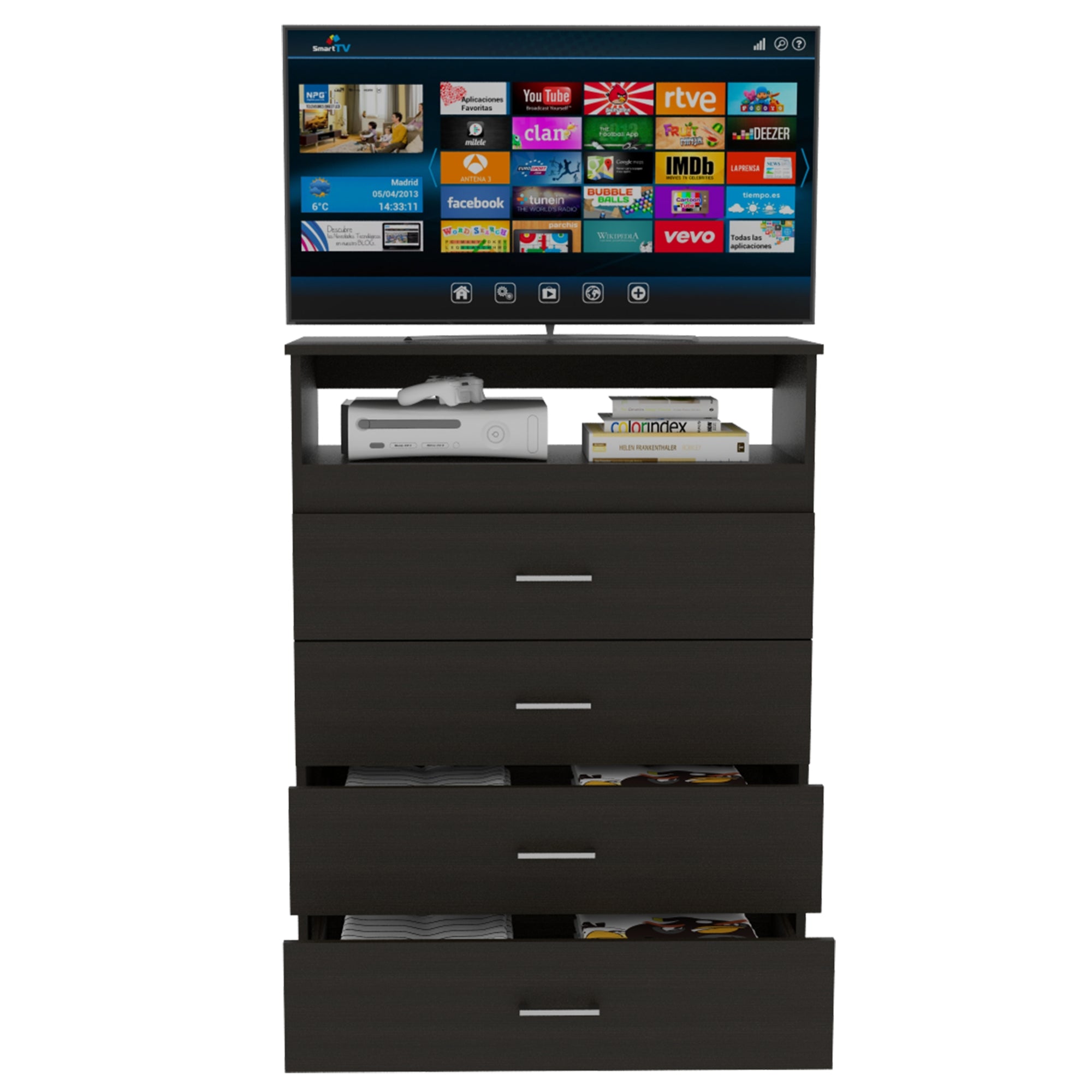 COMODA Z-80 4 CAJONES TV 40' WENGUE - 2