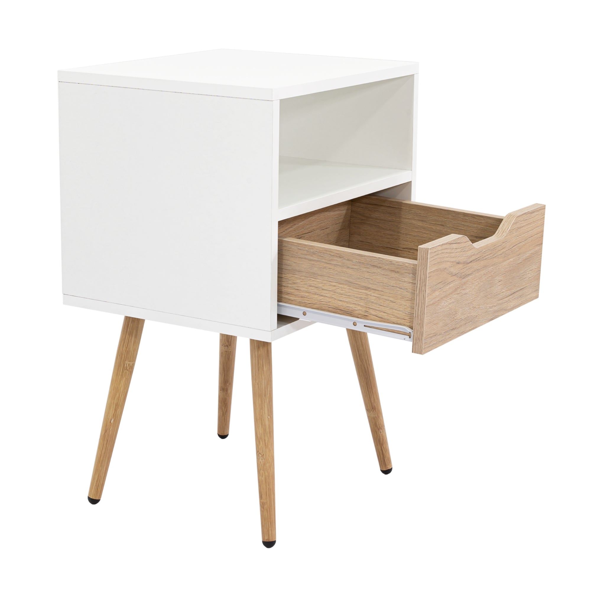 VELADOR OTOM 1 CAJON BLANCO Y ROVERE 63X40X35 CM - 1