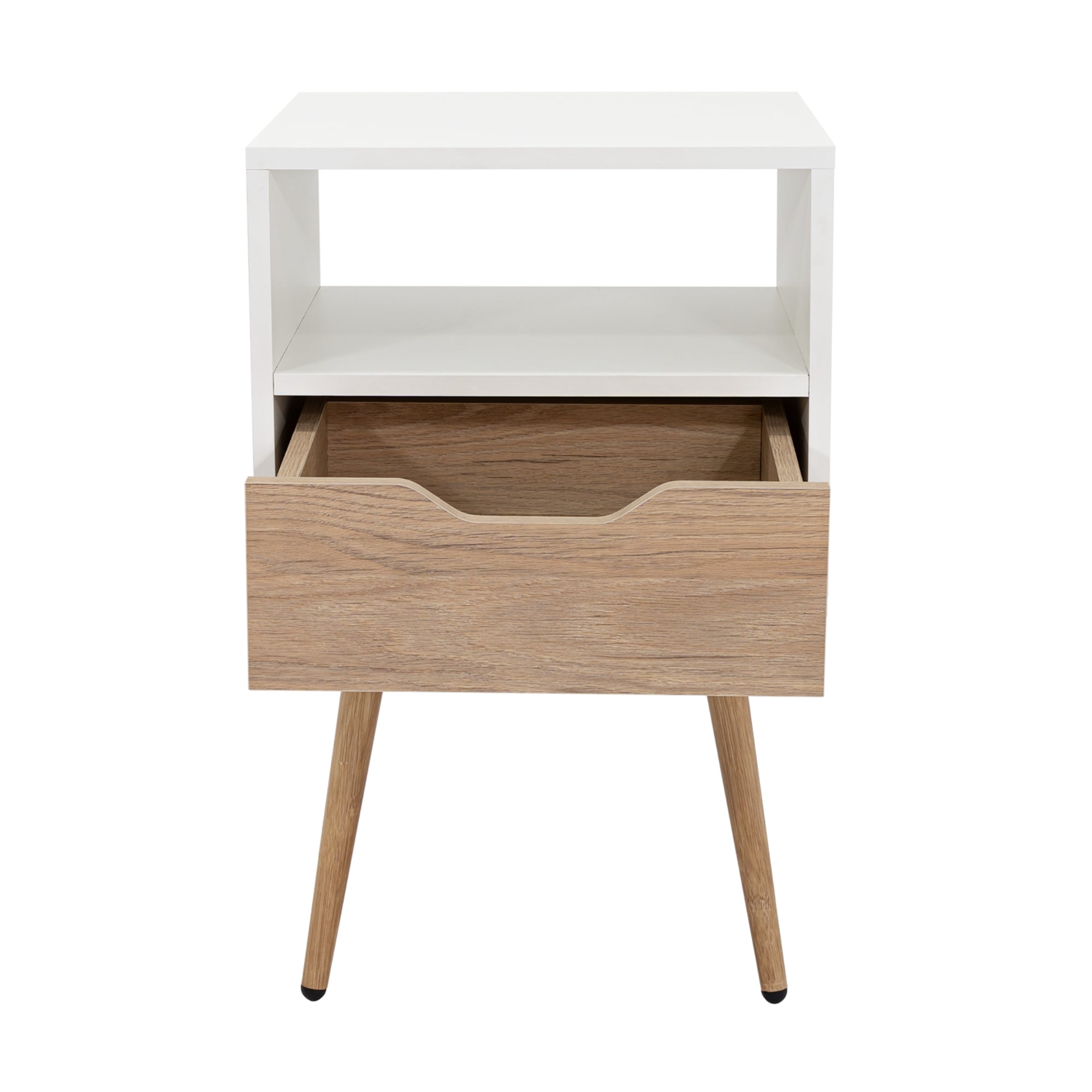 VELADOR OTOM 1 CAJON BLANCO Y ROVERE 63X40X35 CM - 3