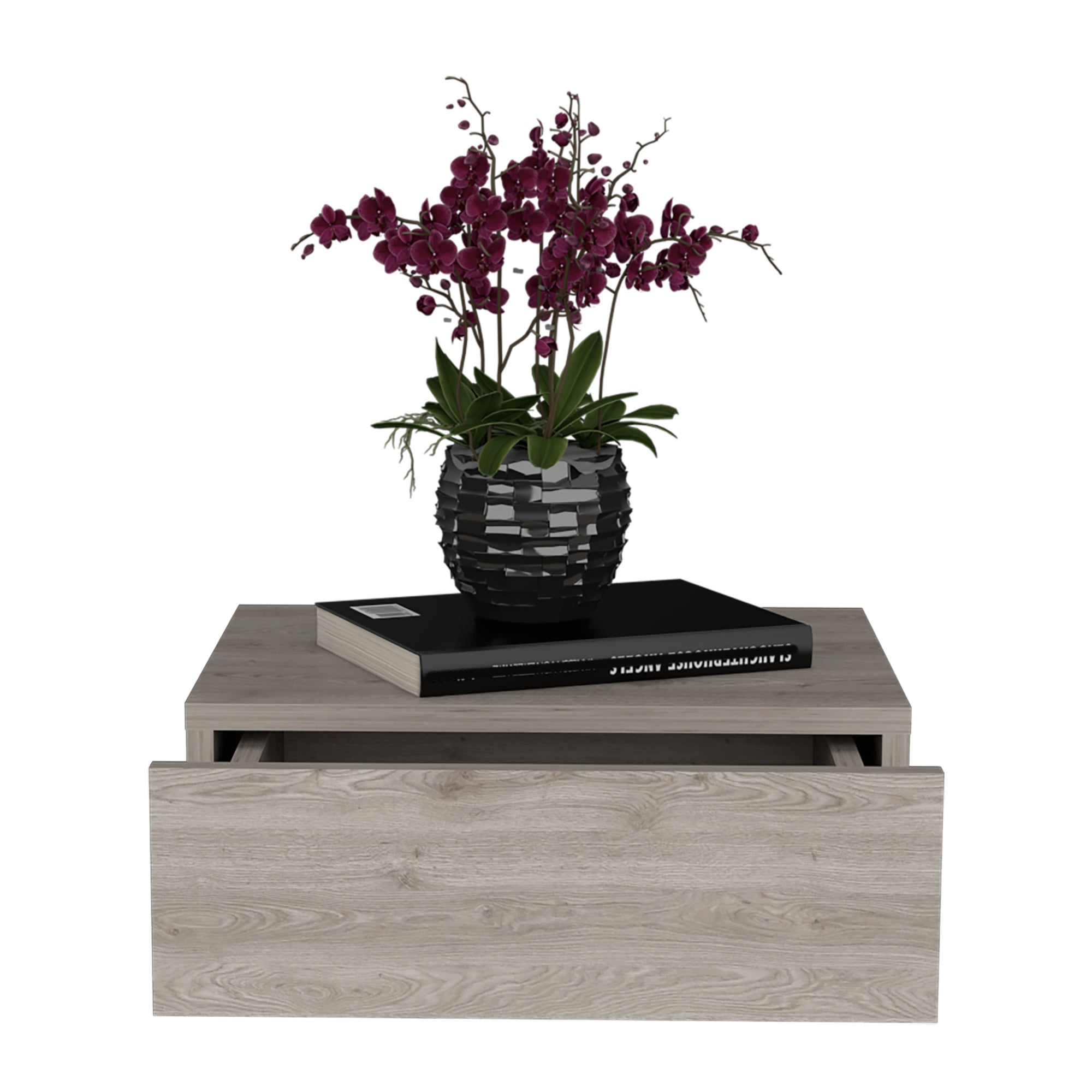 VELADOR MILANO FLOTANTE CENIZA 1 CAJON 13X40X34 CM - 1