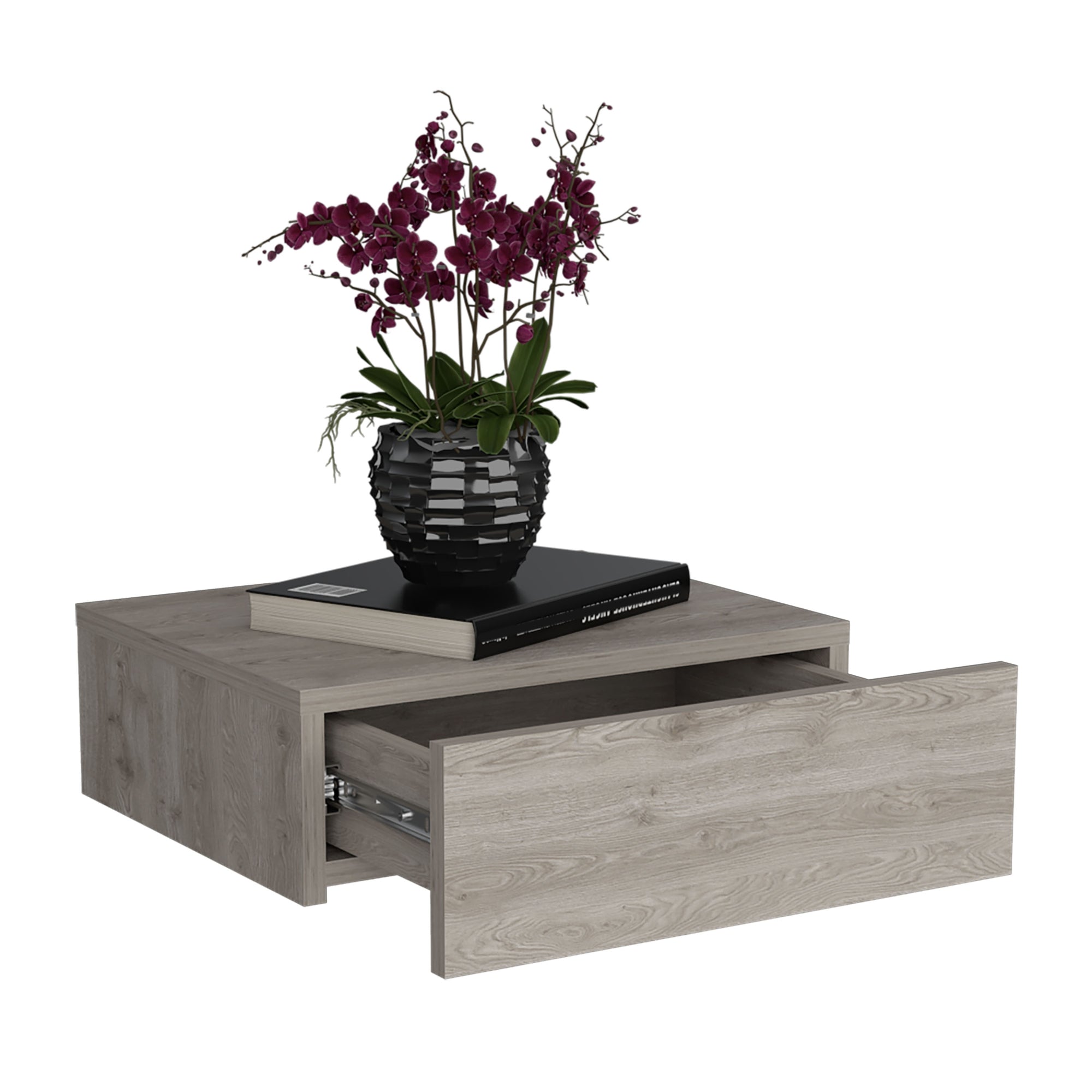 VELADOR MILANO FLOTANTE CENIZA 1 CAJON 13X40X34 CM - 2