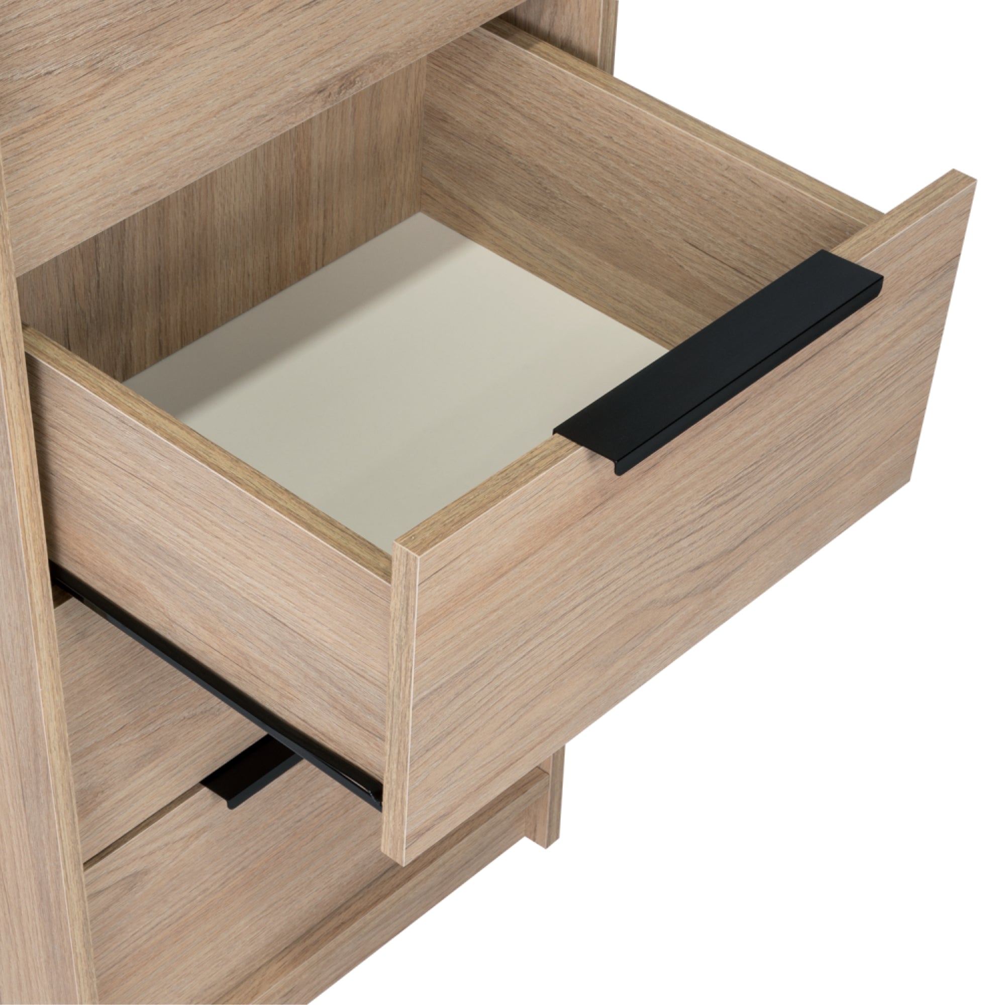 COMODA ALTA KAIA 5 CAJONES ROVERE Y BLANCO 107X45X41 CM - 6