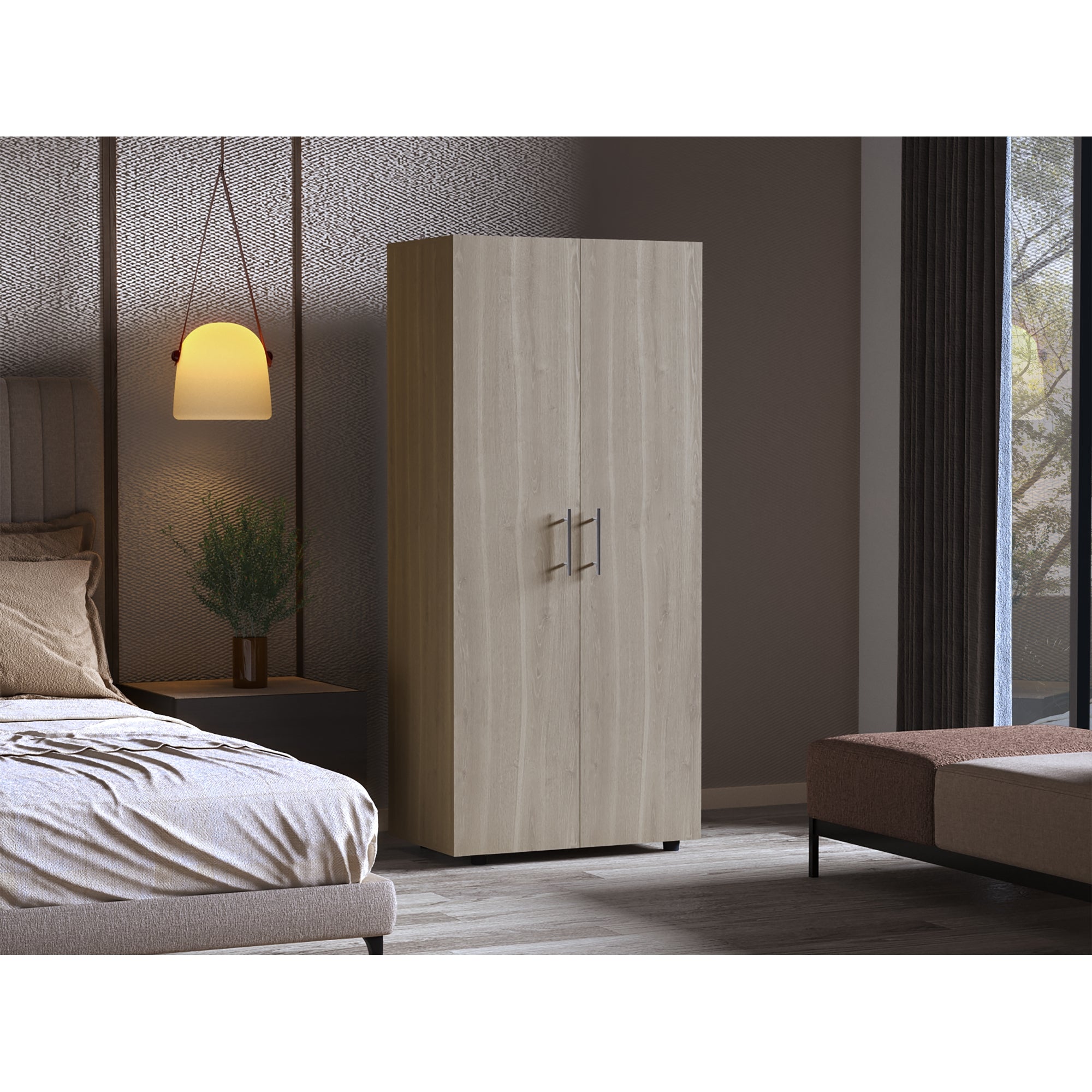 CLOSET TERA 2 PUERTAS CENIZA Y BLANCO 180X180X48 CM - 5
