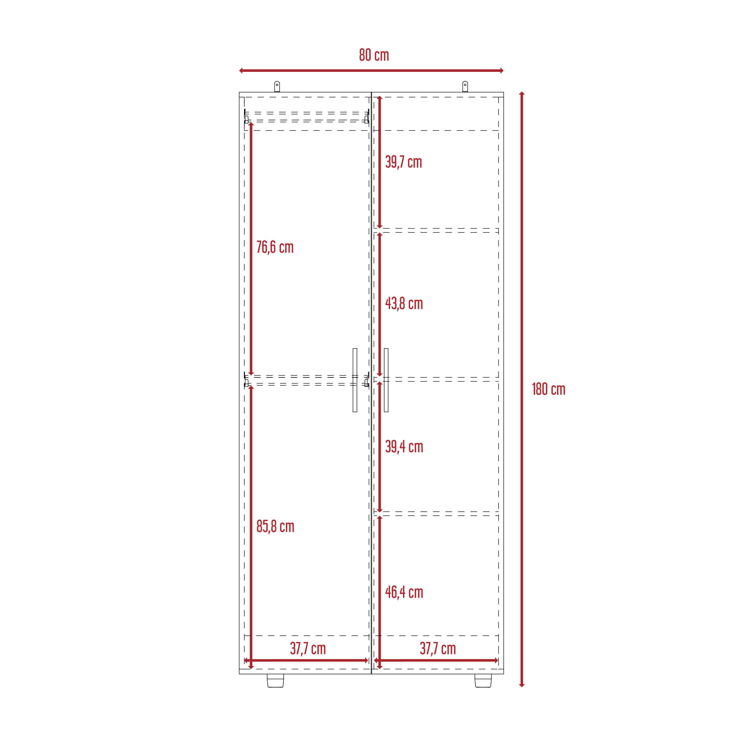 CLOSET TERA 2 PUERTAS CENIZA Y BLANCO 180X180X48 CM - 8