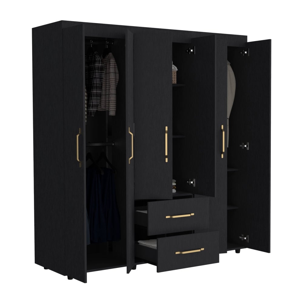 CLOSET GOLDEN 6 PUERTAS 2 CAJONES WENGUE 180X170X50 CM - 1