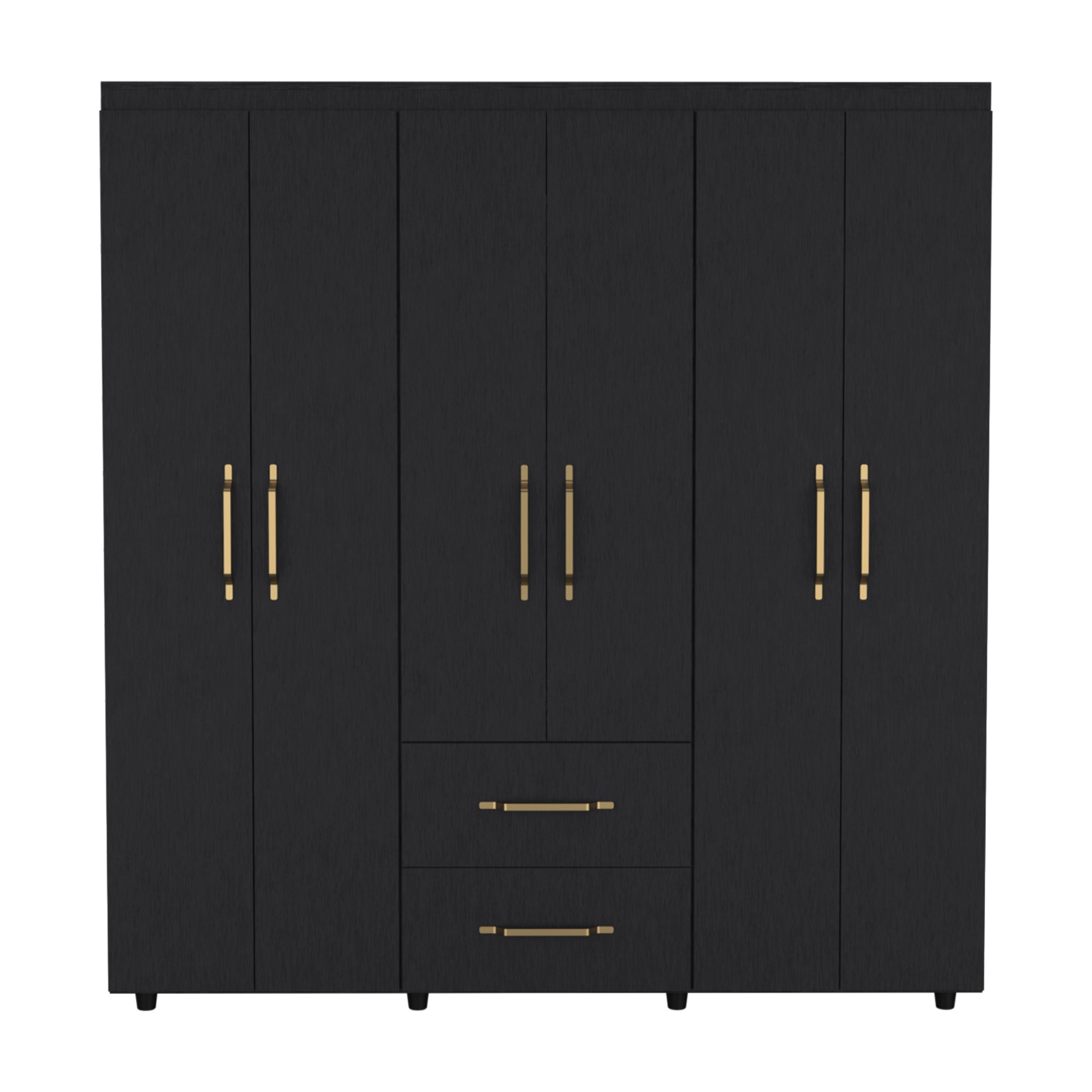 CLOSET GOLDEN 6 PUERTAS 2 CAJONES WENGUE 180X170X50 CM - 4