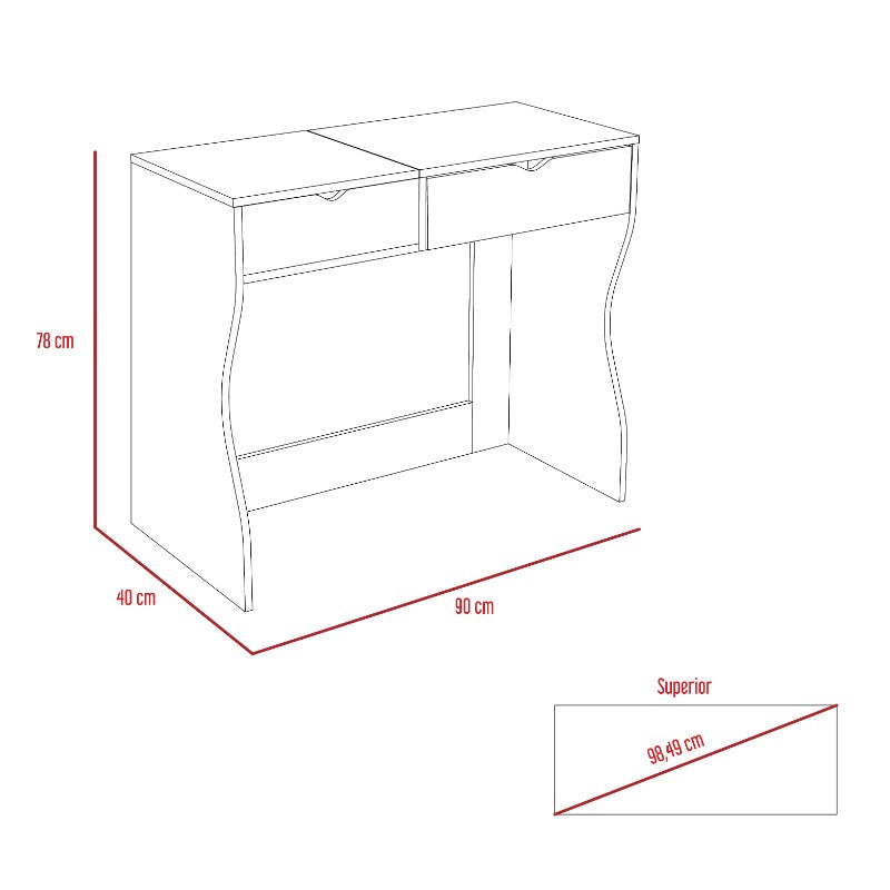 MUEBLE DE TOCADOR PERLA ROVERE BLANCO 78X90X40 CM - 2