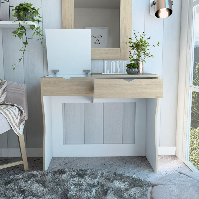 MUEBLE DE TOCADOR PERLA ROVERE BLANCO 78X90X40 CM - 11