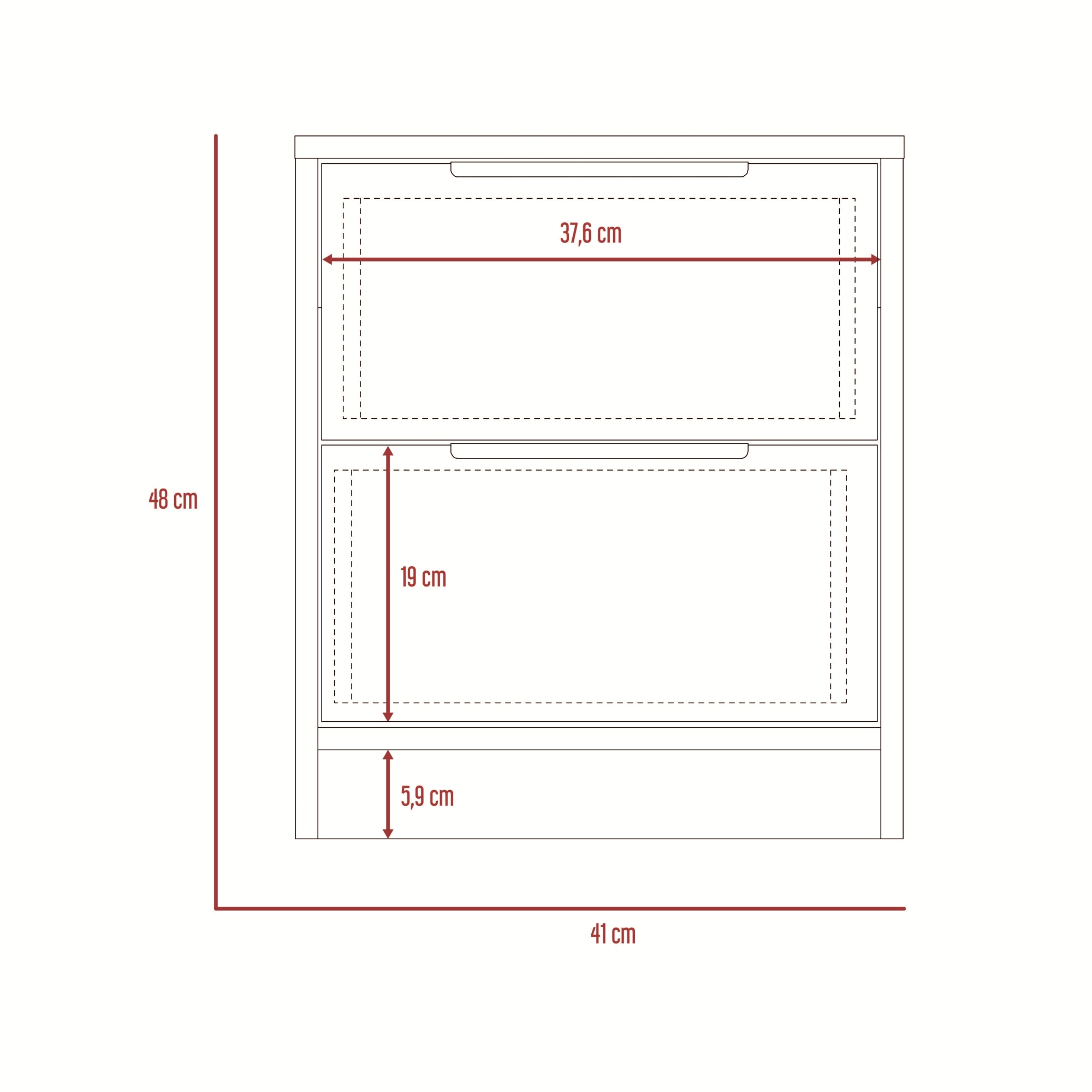 VELADOR KAIA 2 CAJONES MIEL Y BLANCO 48X41X36 CM - 8