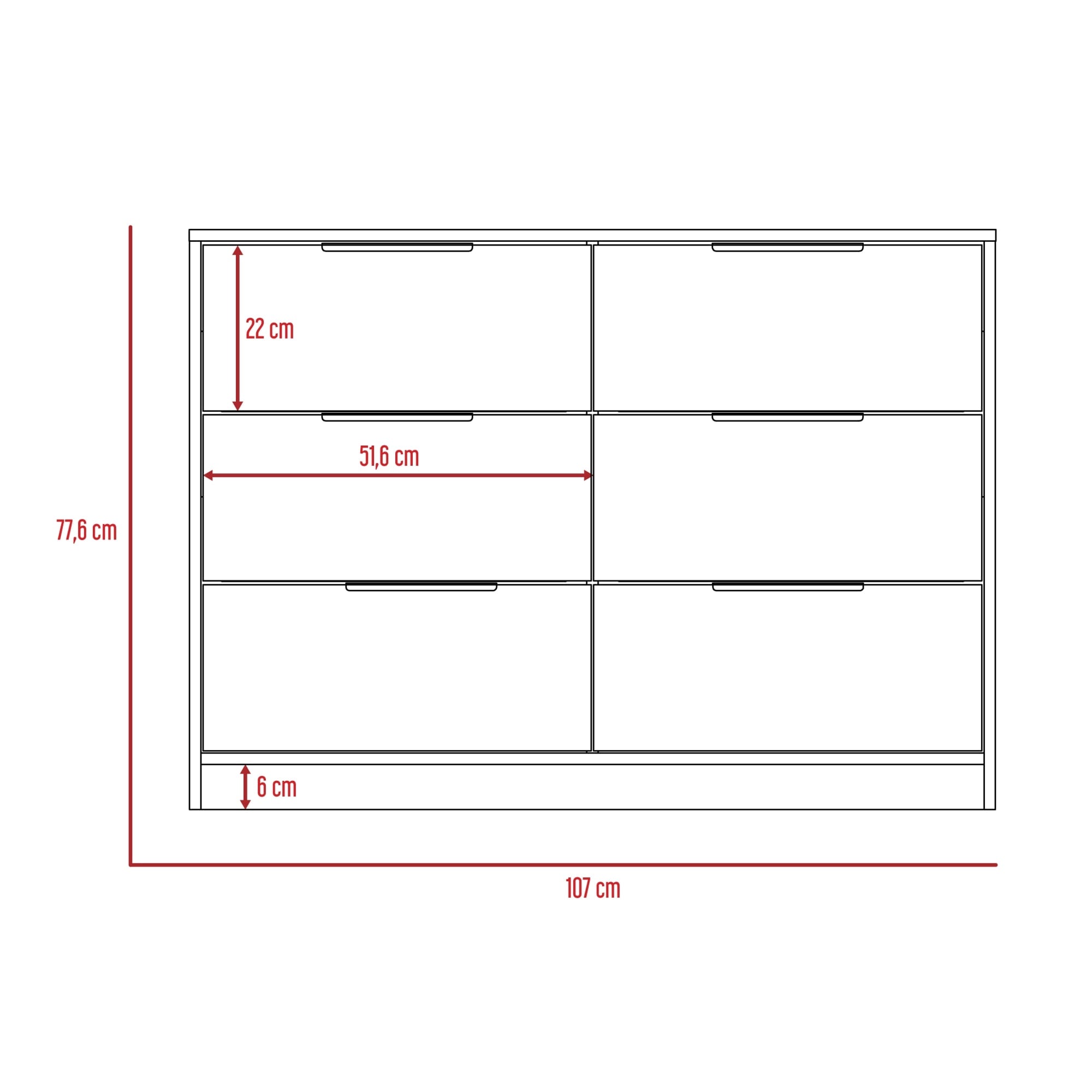 COMODA KAIA 4 CAJONES 2 PUERTAS WENGUE Y MIEL 77X107X41 CM - 3