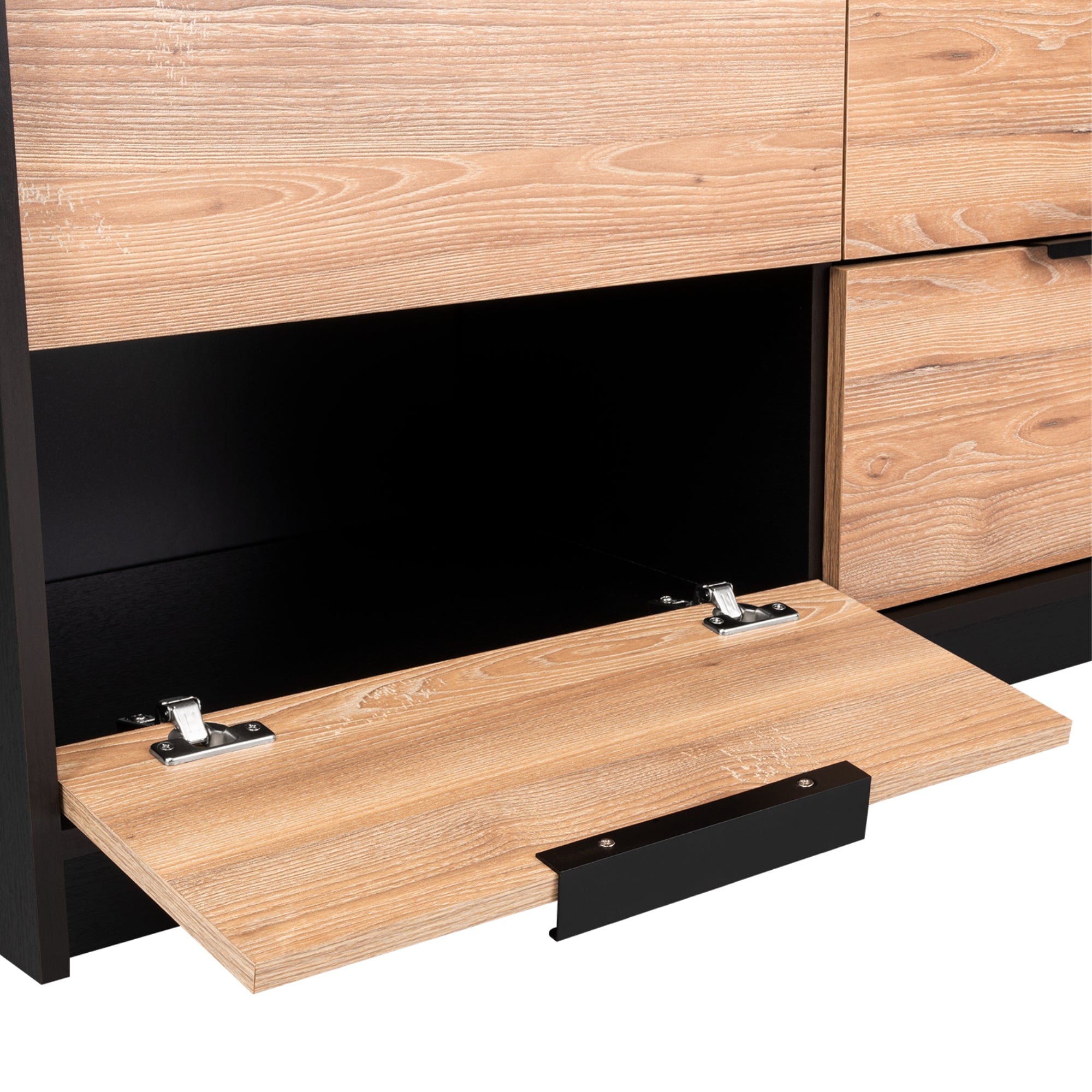 COMODA KAIA 4 CAJONES 2 PUERTAS WENGUE Y MIEL 77X107X41 CM - 8