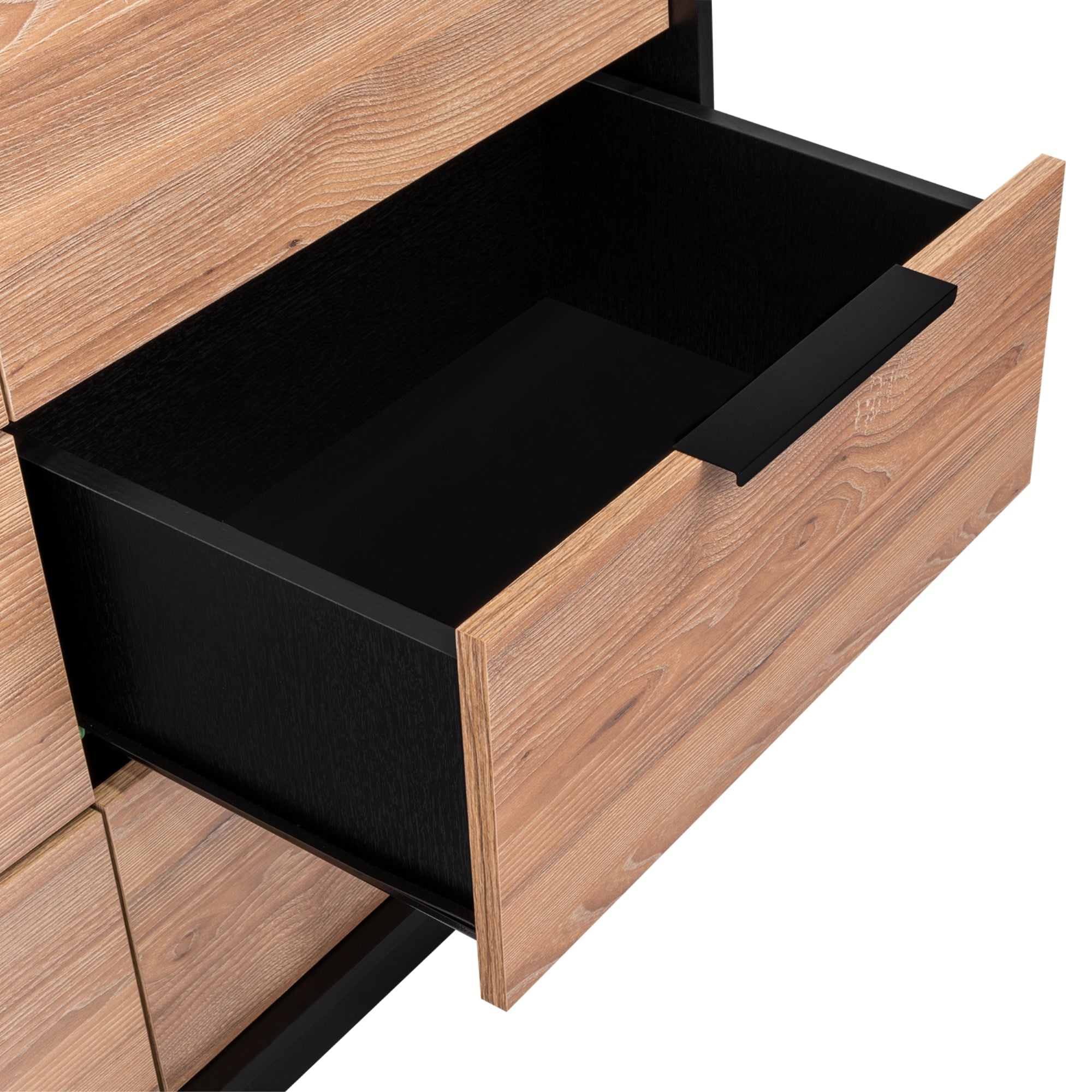 COMODA KAIA 4 CAJONES 2 PUERTAS WENGUE Y MIEL 77X107X41 CM - 9