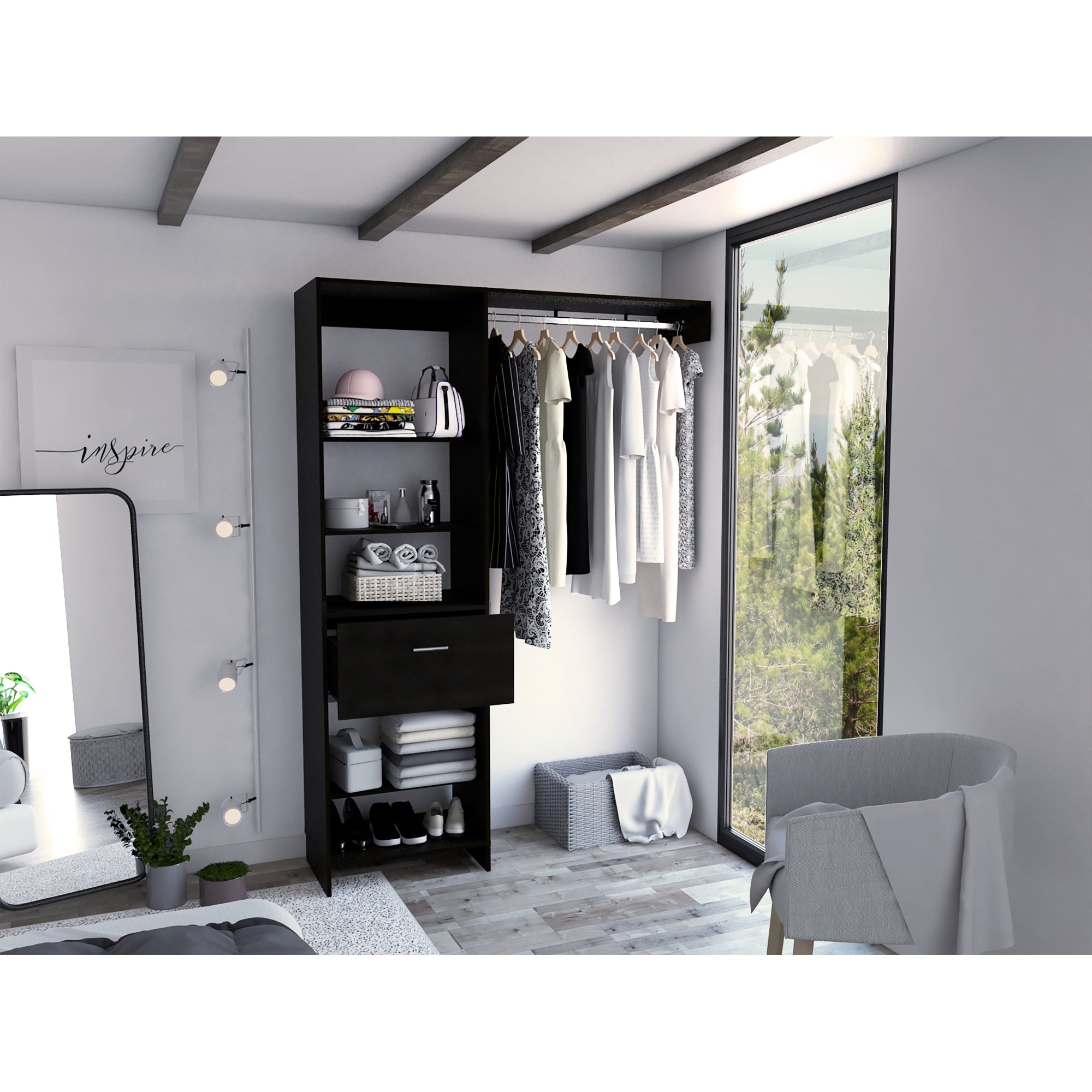 WALKING CLOSET 150 CM MANCHESTER 1 CAJON WENGUE - 2