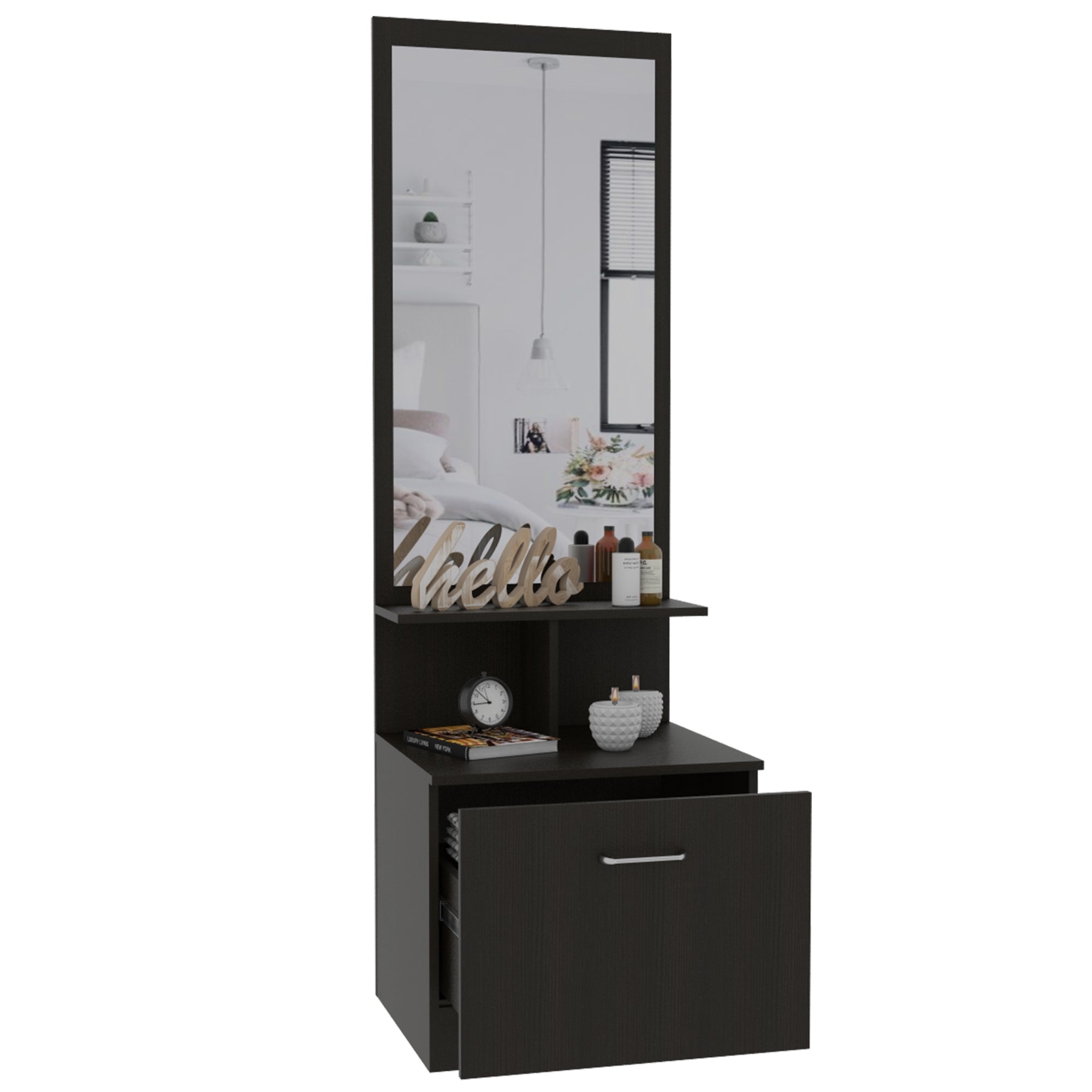 VELADOR MULTIFUNCIONAL Z-54 WENGUE CON ESPEJO 170X54X47 CM - 1