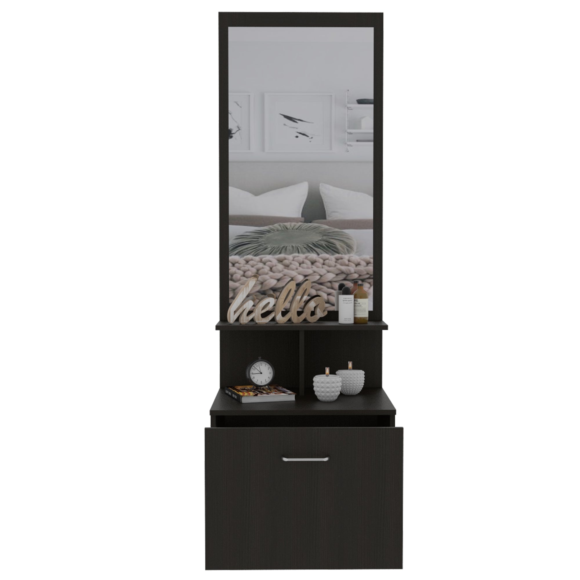 VELADOR MULTIFUNCIONAL Z-54 WENGUE CON ESPEJO 170X54X47 CM - 4