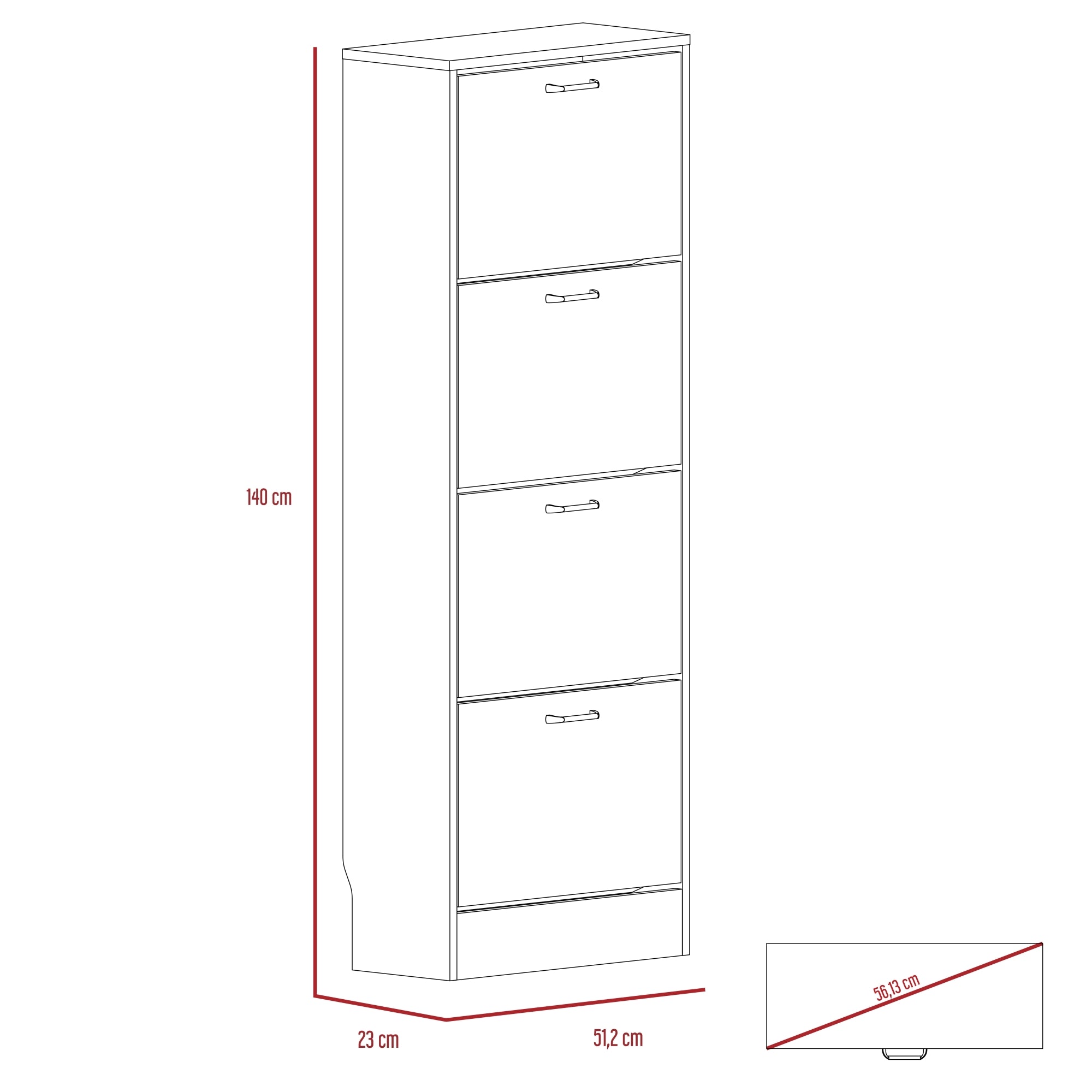 ZAPATERO ORGANIZADOR Z-51 DUNA Y BLANCO 140X51X23 CM - 2