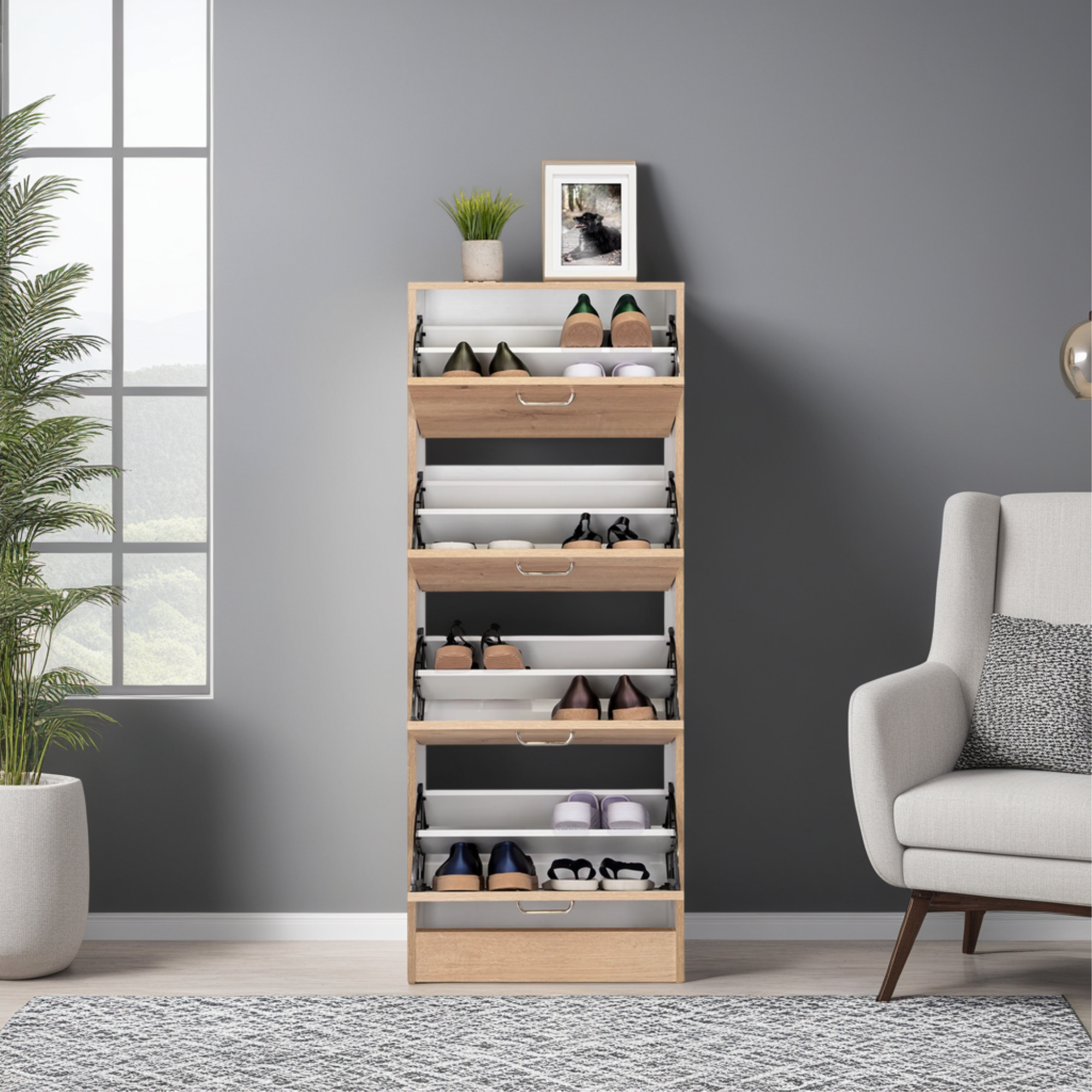 ZAPATERO ORGANIZADOR Z-51 DUNA Y BLANCO 140X51X23 CM - 11