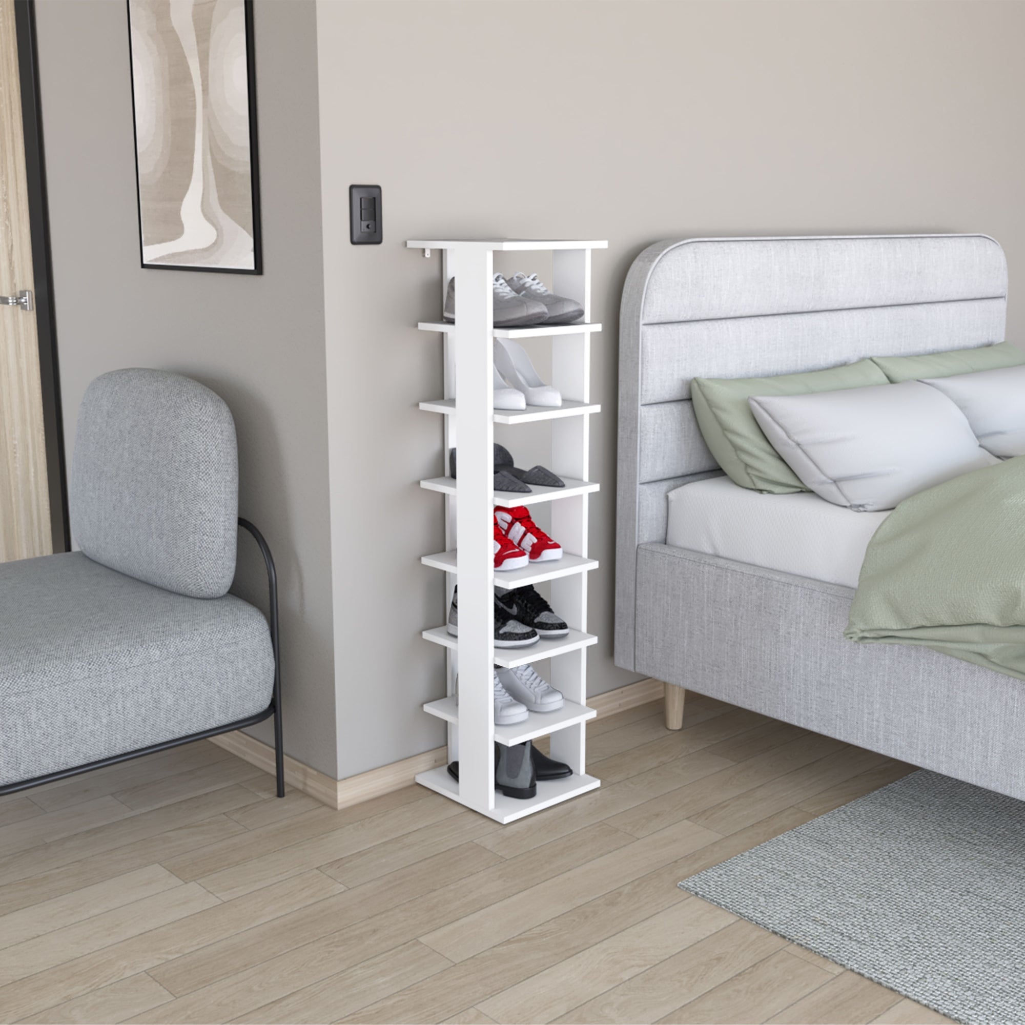 ZAPATERO ORGANIZADOR ALTO Z-72 BLANCO 6 REPISAS - 6