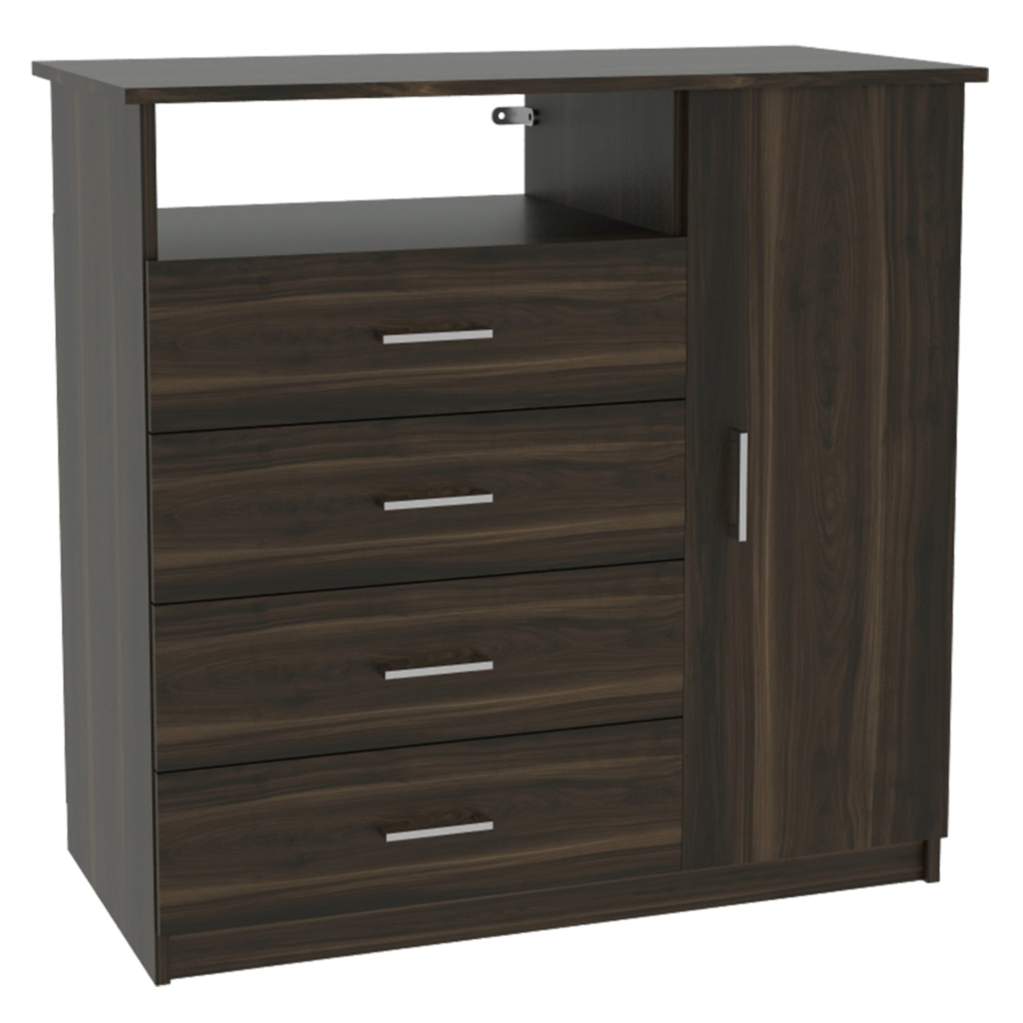 COMODA Z-91 TV 40' 4 CAJONES 1 PUERTA CAFE OSCURO - 3