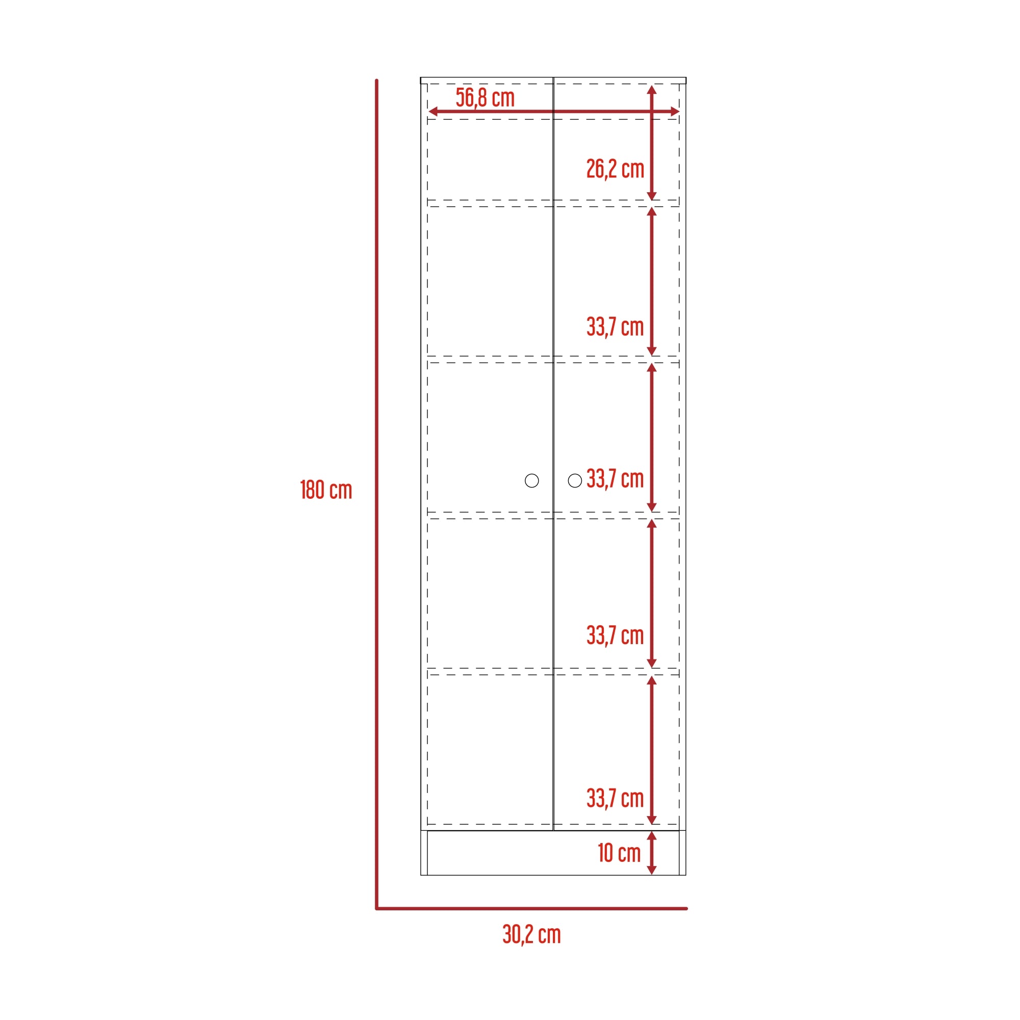CLOSET 2 PUERTAS HOME DUNA Y BLANCO 180X60X30 CM - 3