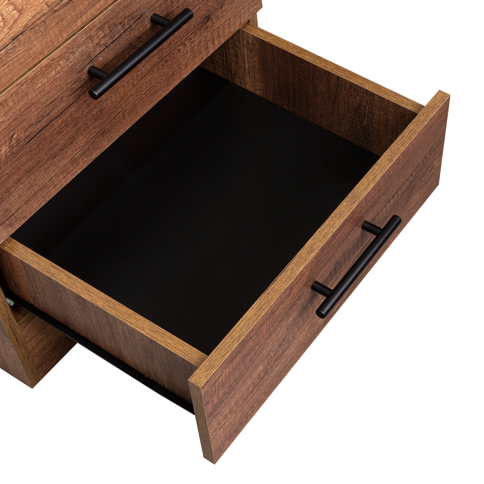 MUEBLE DE TOCADOR KAIA 4 CAJONES CARAMELO Y WENGUE CON SILLA 126X100X42 CM - 9