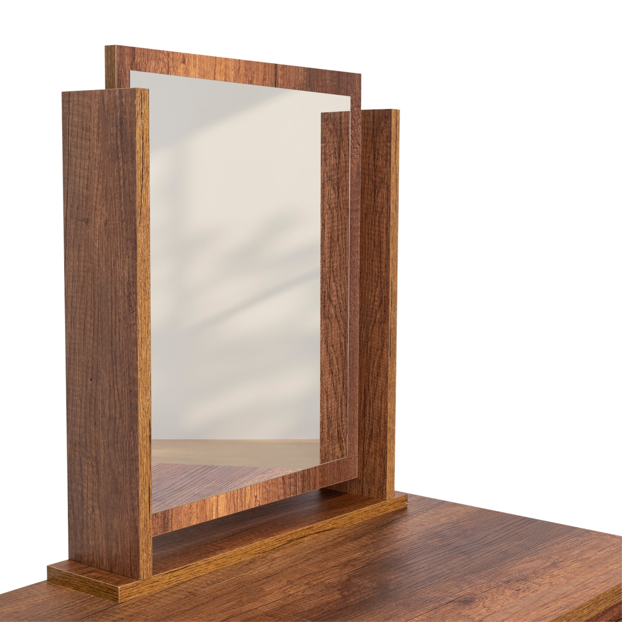MUEBLE DE TOCADOR KAIA 4 CAJONES CARAMELO Y WENGUE CON SILLA 126X100X42 CM - 10