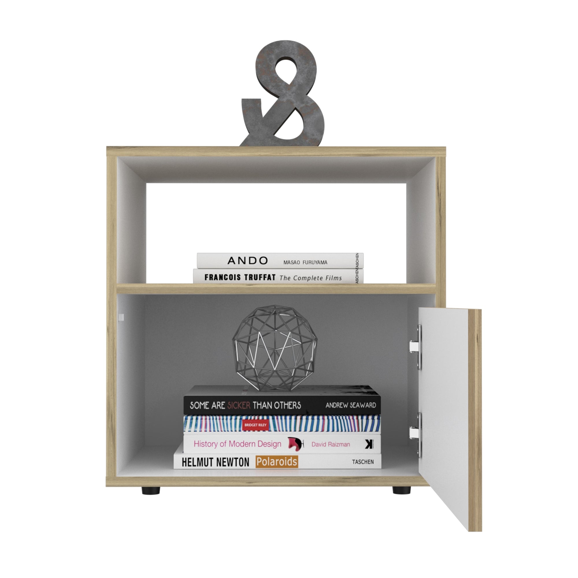 VELADOR SLEEP 1 CAJON DUNA Y BLANCO 52X50X40 CM - 2