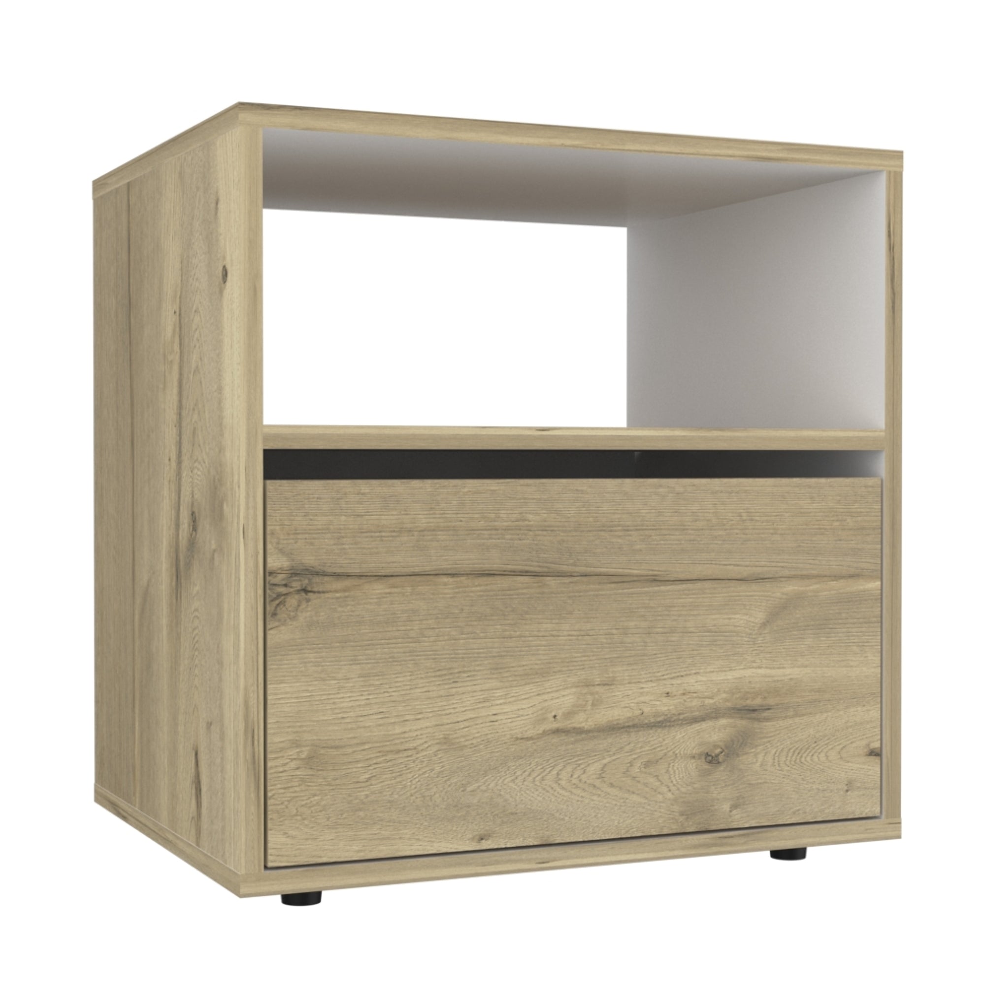 VELADOR SLEEP 1 CAJON DUNA Y BLANCO 52X50X40 CM - 3