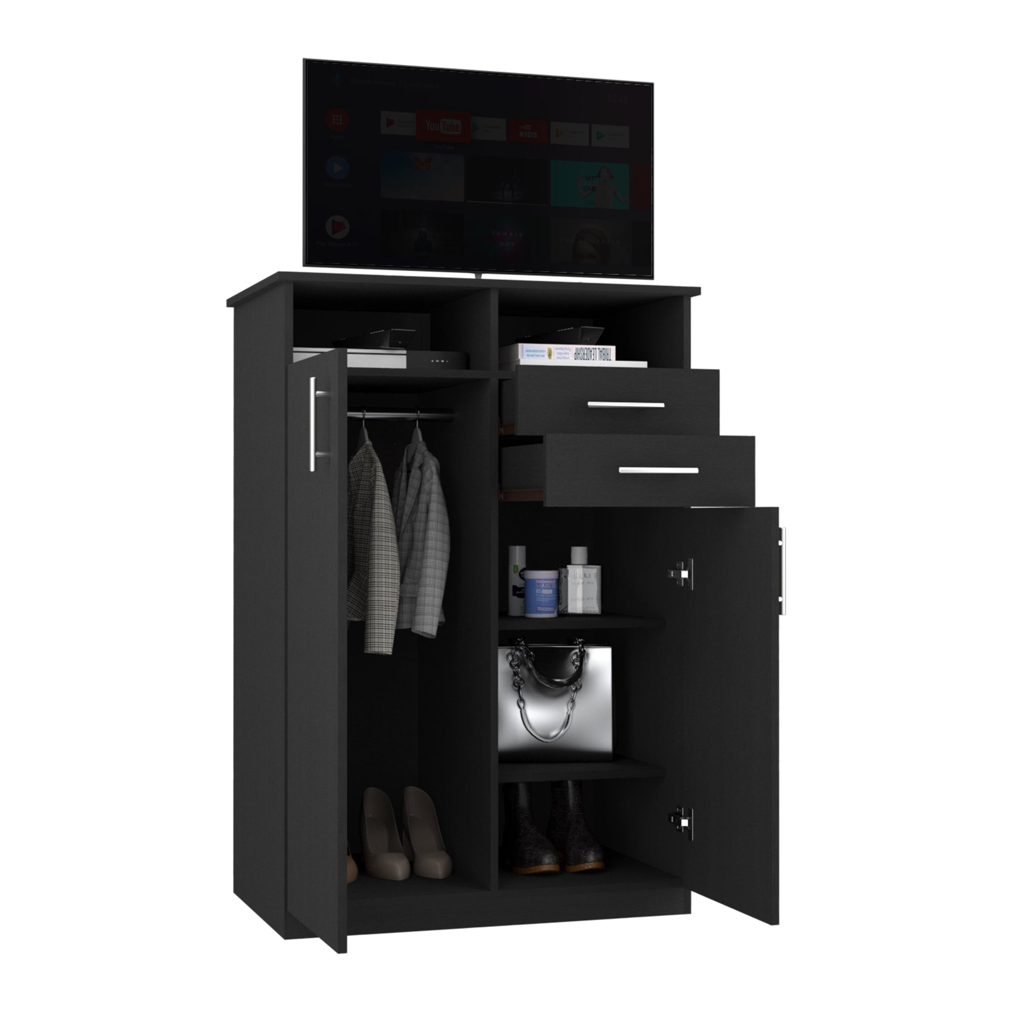 CLOSET ECO 2 PUERTAS 2 CAJONES WENGUE 122X83X52 CM - 1