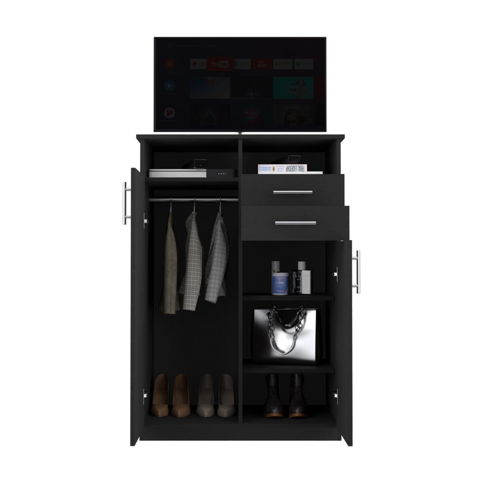 CLOSET ECO 2 PUERTAS 2 CAJONES WENGUE 122X83X52 CM - 2