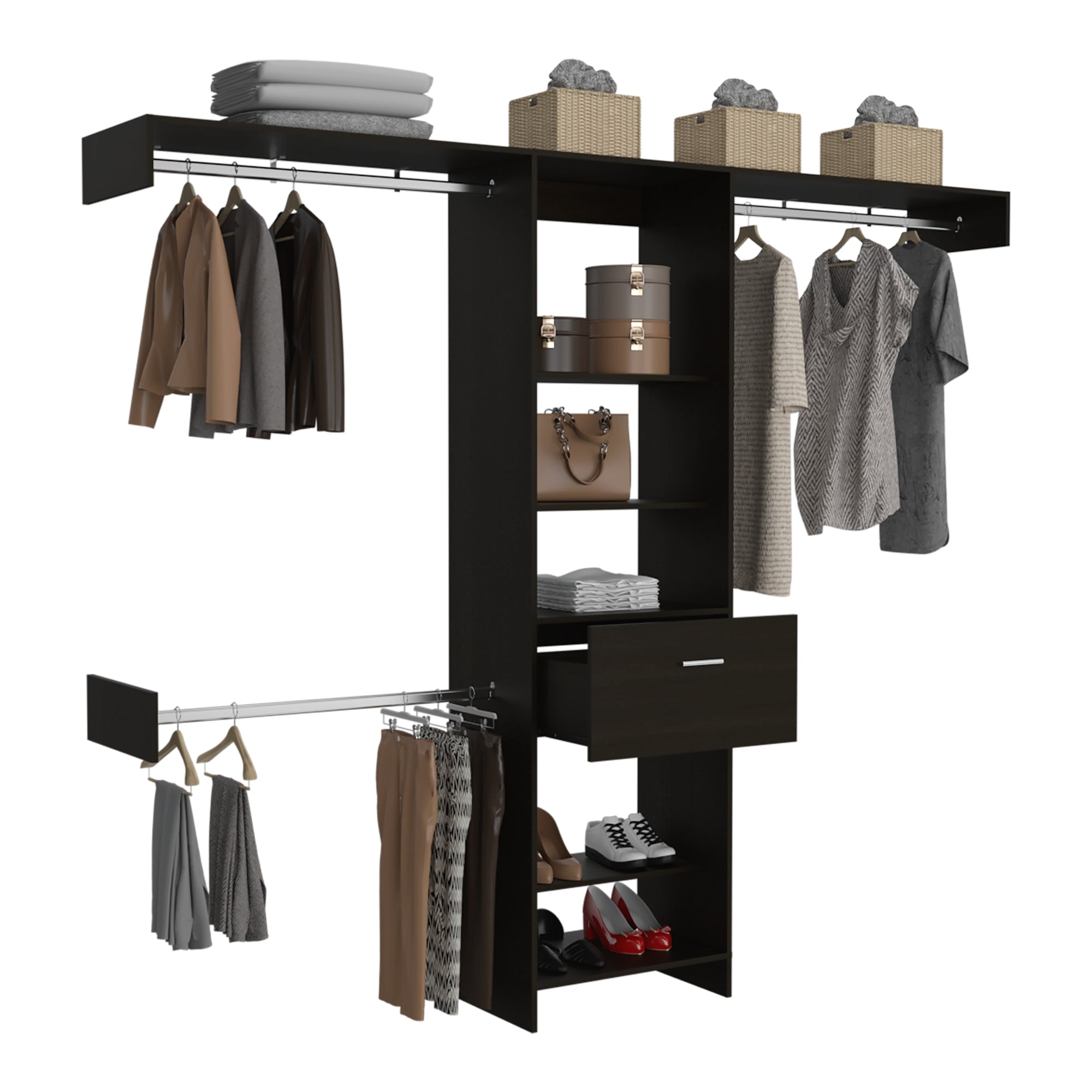 WALKING CLOSET MANCHESTER 1 CAJON WENGUE 210X250X41 CM - 1