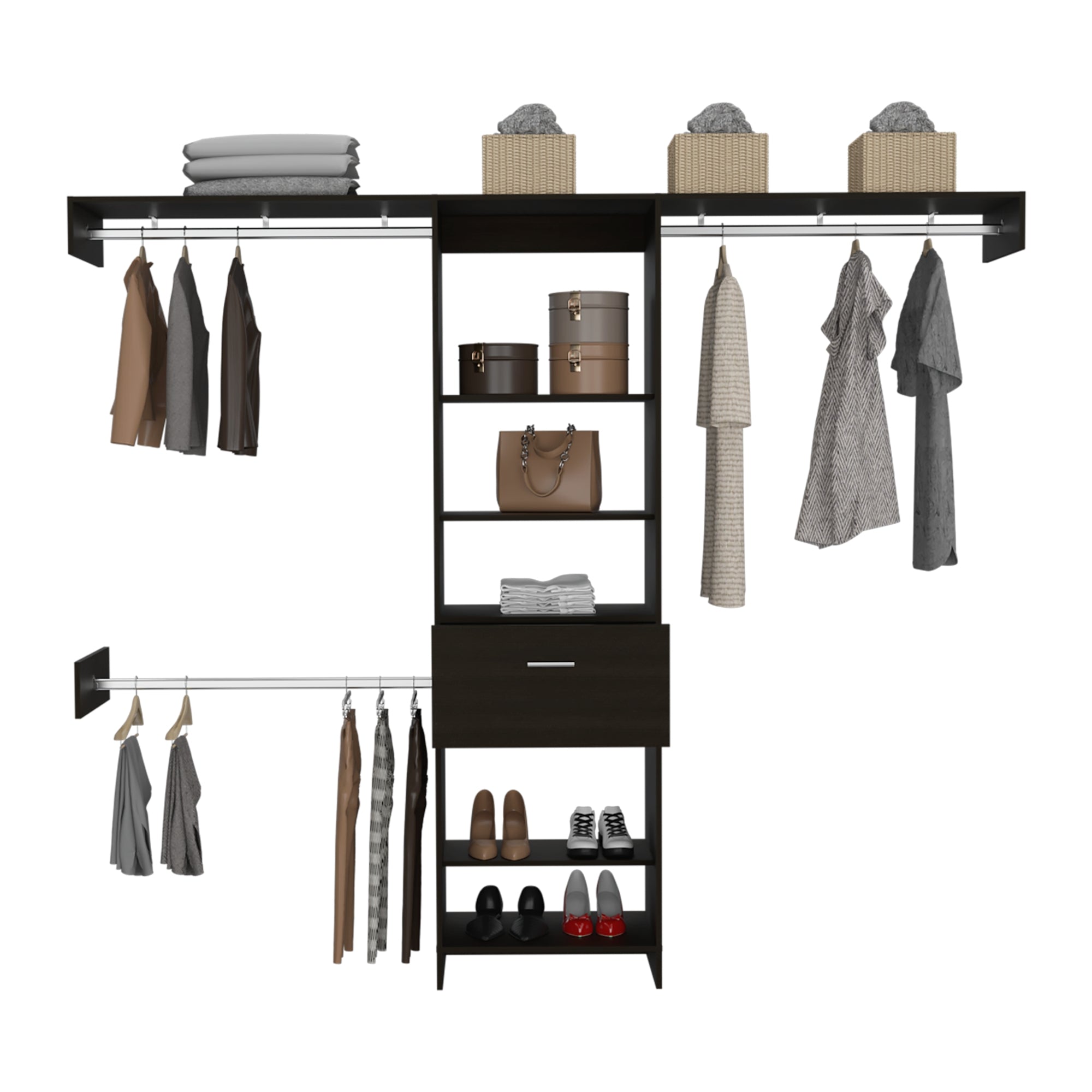 WALKING CLOSET MANCHESTER 1 CAJON WENGUE 210X250X41 CM - 2