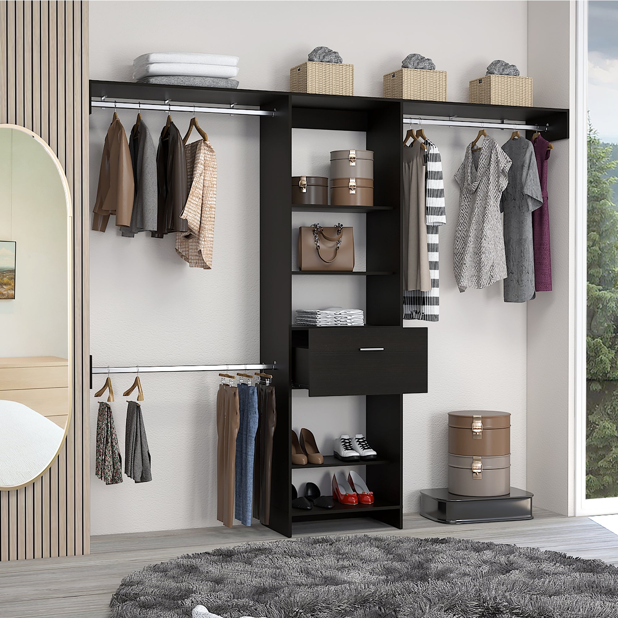 WALKING CLOSET MANCHESTER 1 CAJON WENGUE 210X250X41 CM - 6