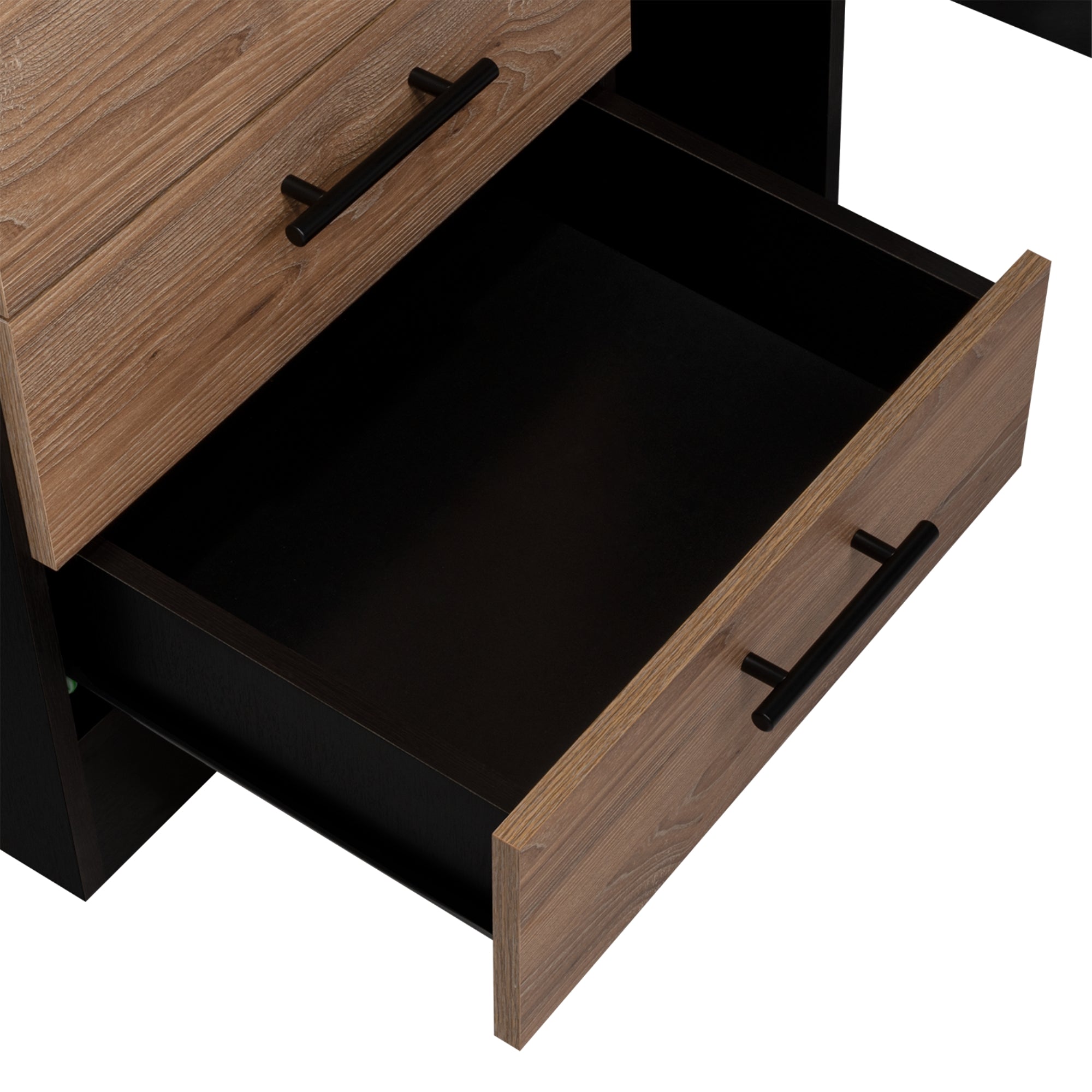 MUEBLE DE TOCADOR KAIA 4 CAJONES WENGUE Y MIEL CON SILLA 126X100X42 CM - 9
