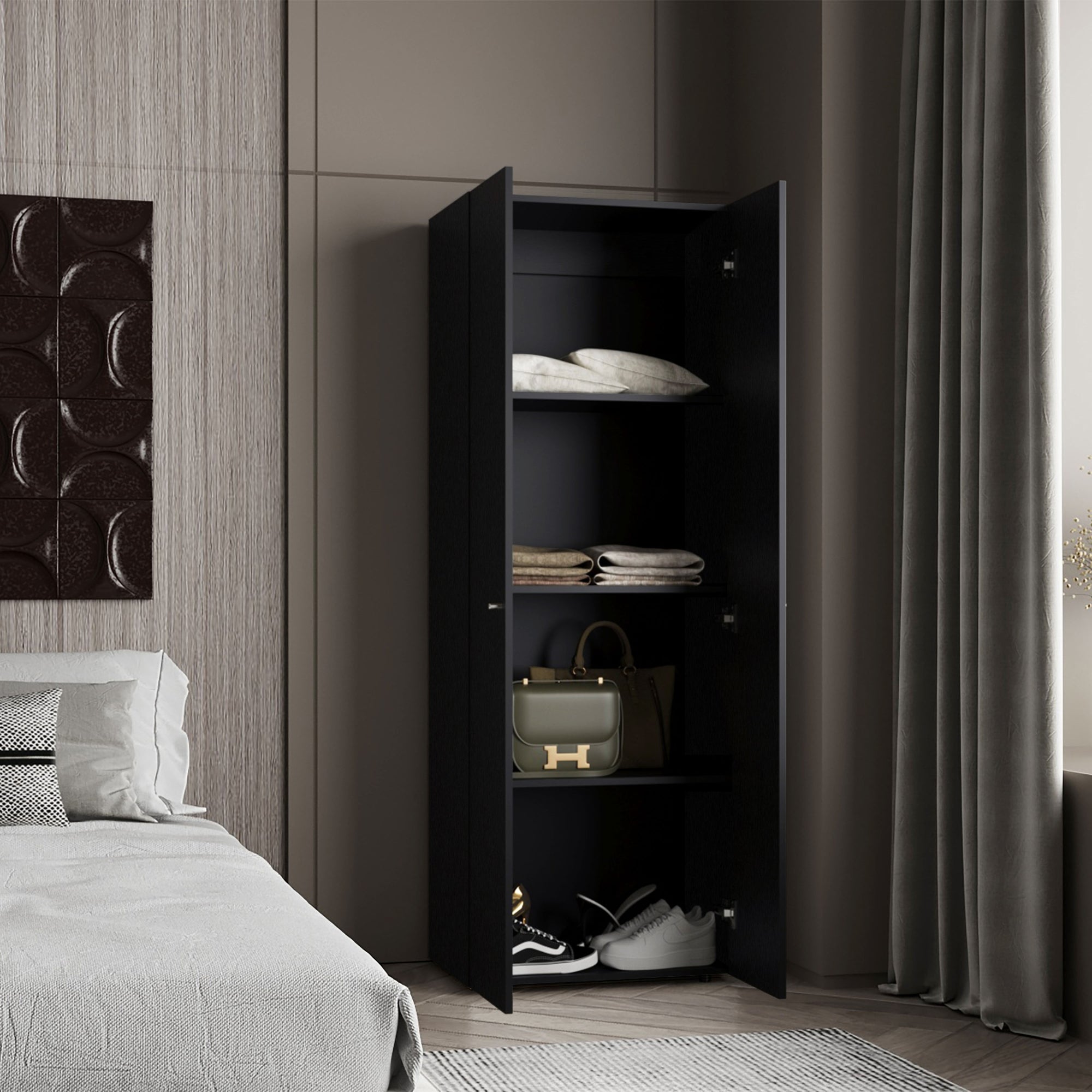 CLOSET 2 PUERTAS TUHOME 170X60X40,2 CM WENGUE - 6
