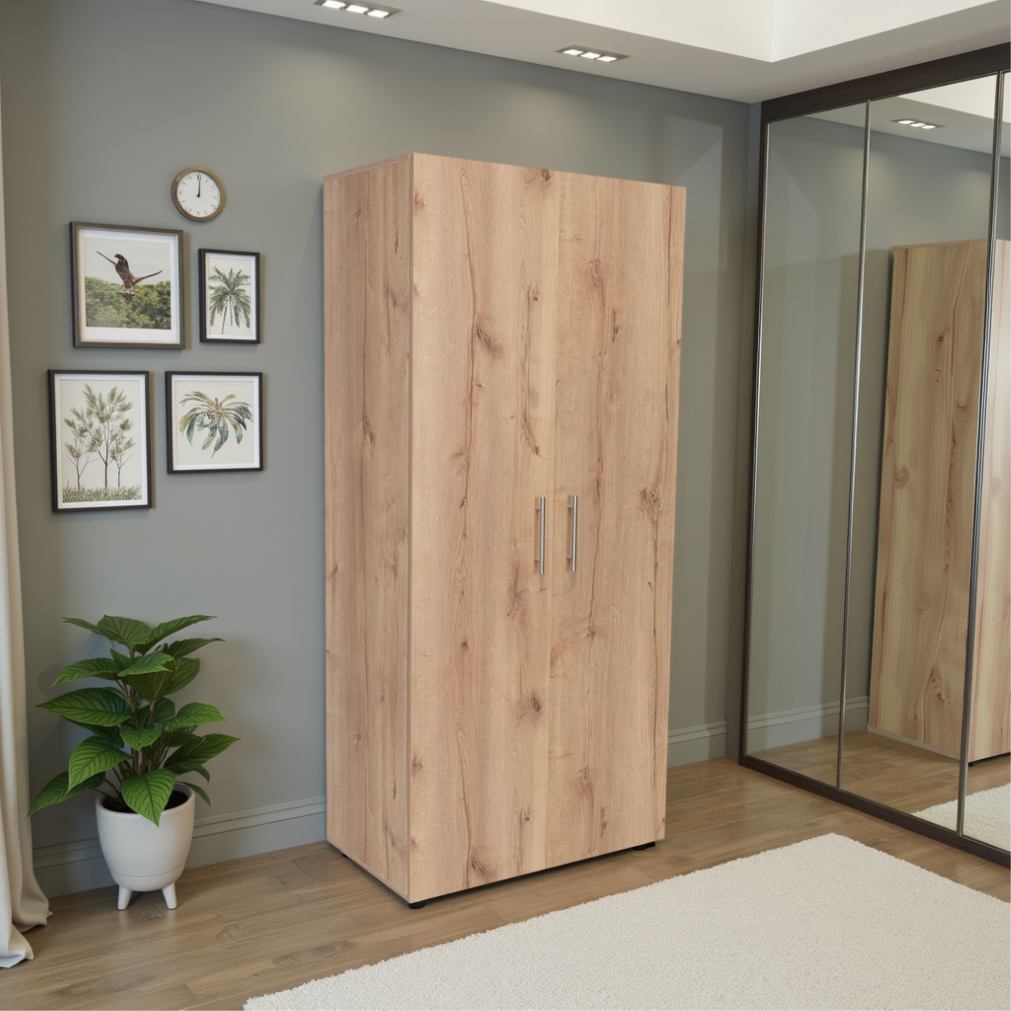 CLOSET TERA 2 PUERTAS DUNA Y BLANCO 180X180X48 CM - 2