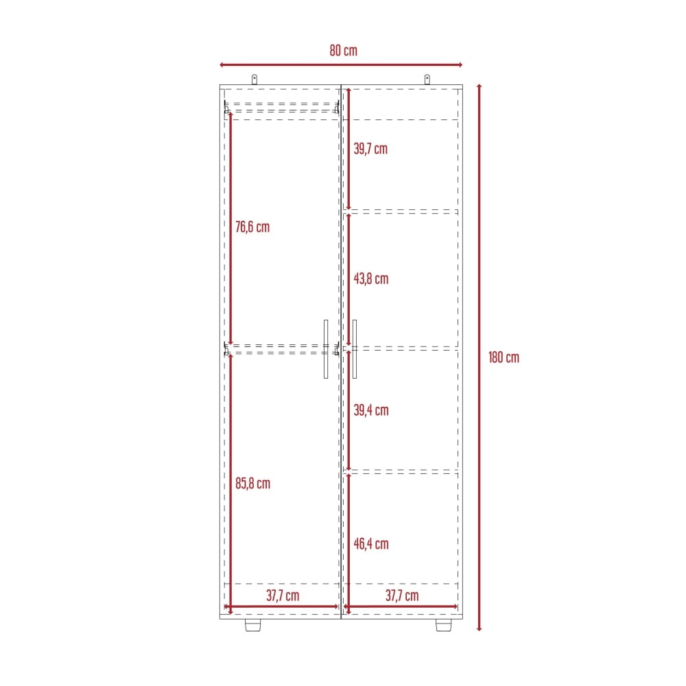 CLOSET TERA 2 PUERTAS DUNA Y BLANCO 180X180X48 CM - 4