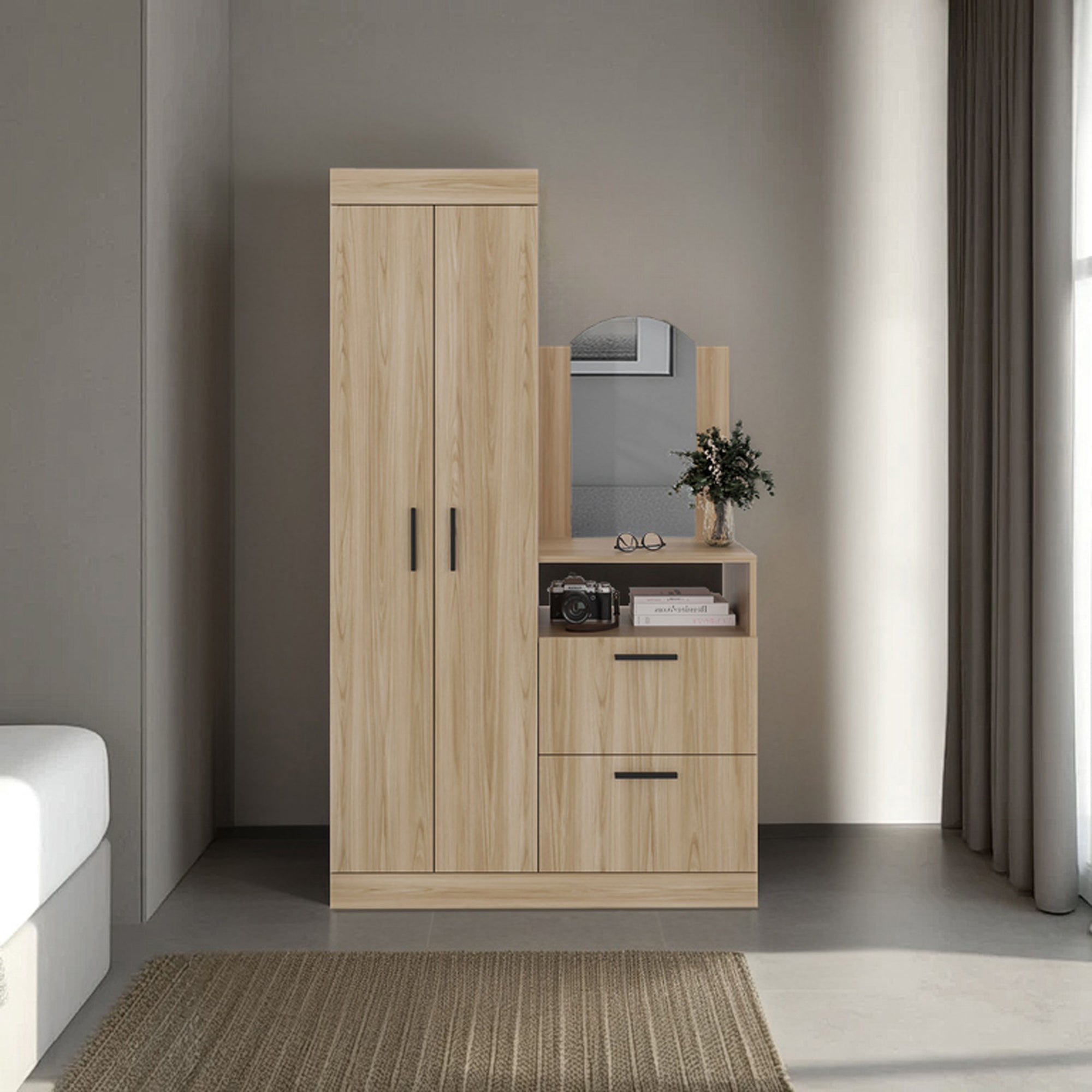 CLOSET COMODA PRAGA 3 PUERTAS 1 CAJON Y ESPEJO FRESNO - 5