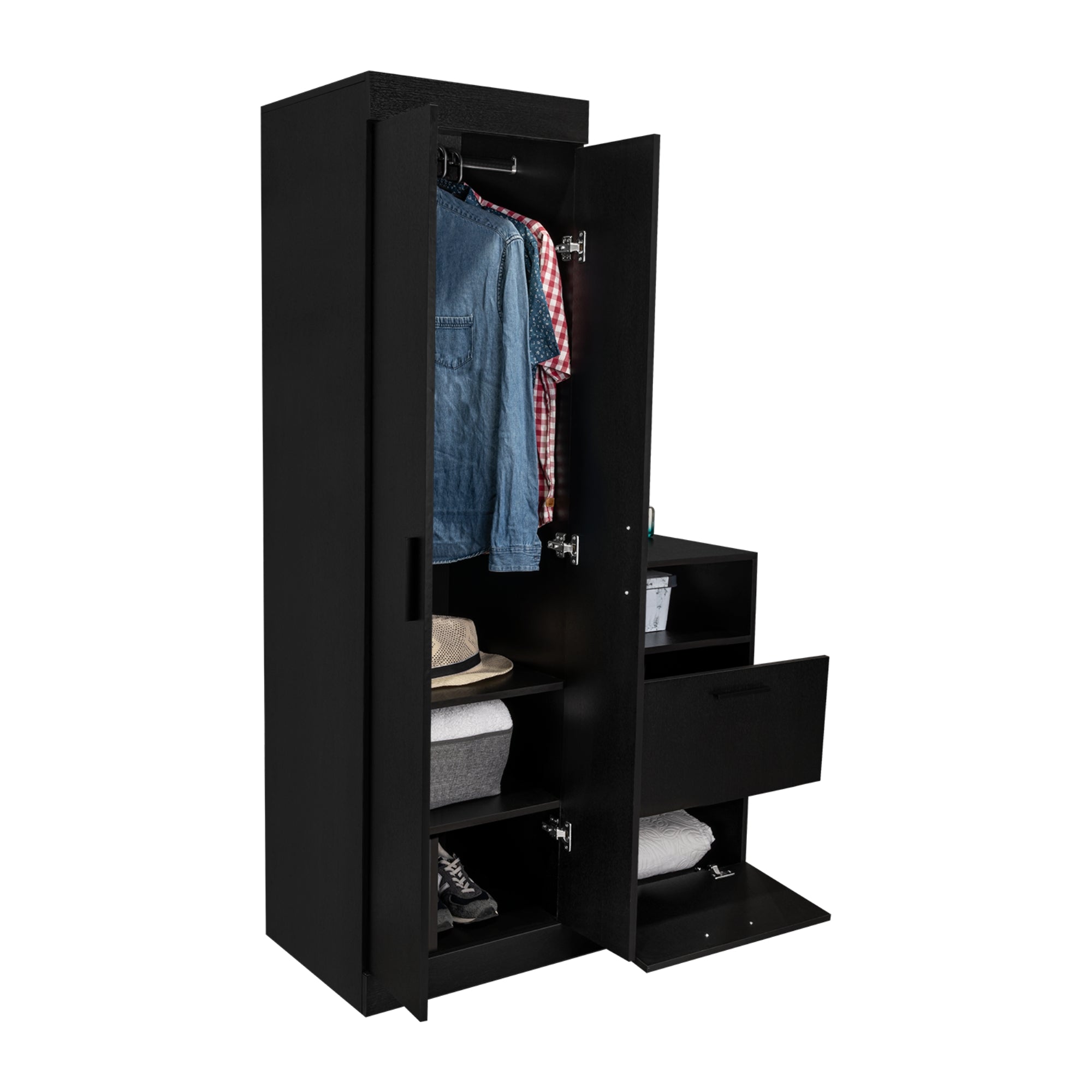 CLOSET COMODA PRAGA 3 PUERTAS 1 CAJON Y ESPEJO WENGUE - 4