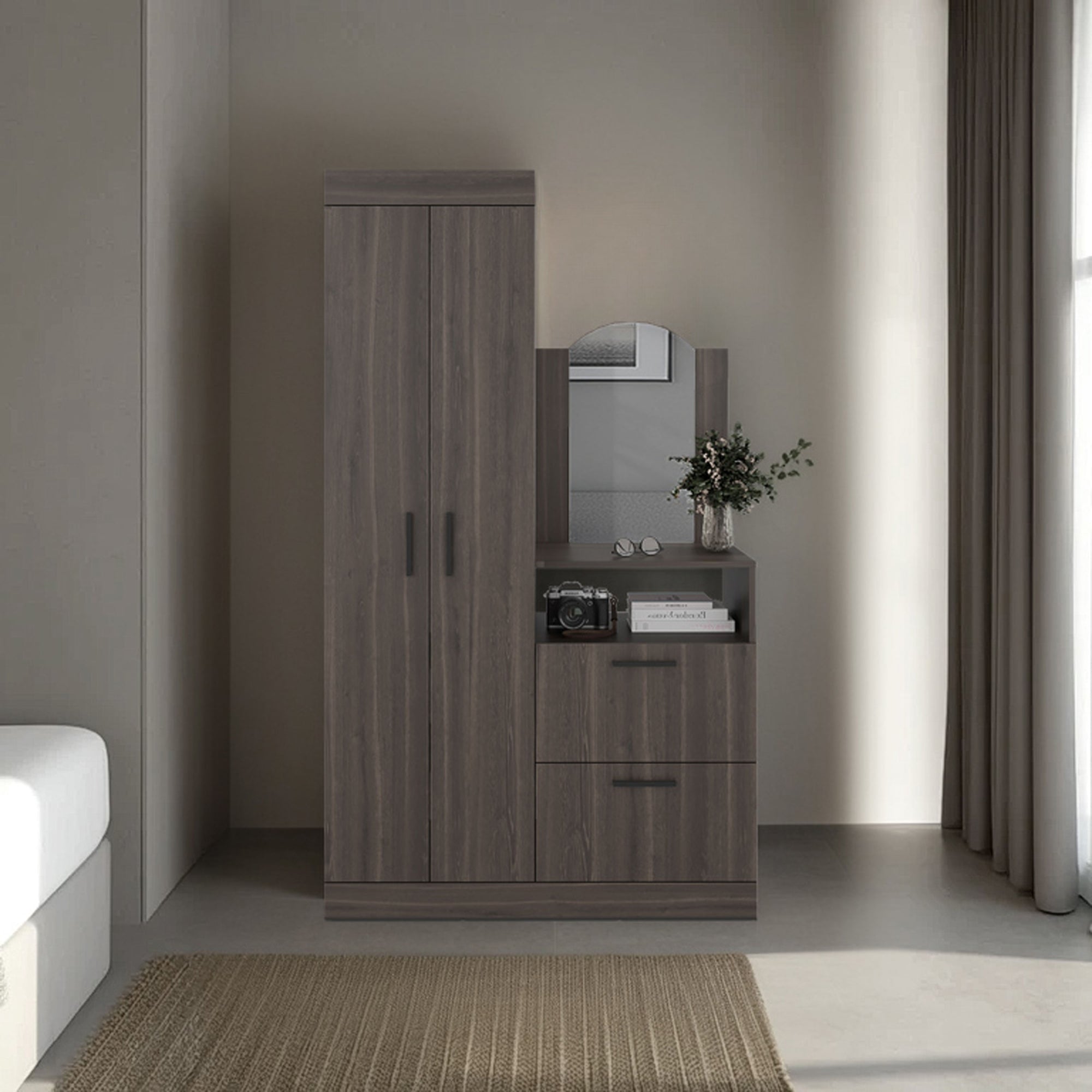 CLOSET COMODA PRAGA 3 PUERTAS 1 CAJON Y ESPEJO MILAN - 5