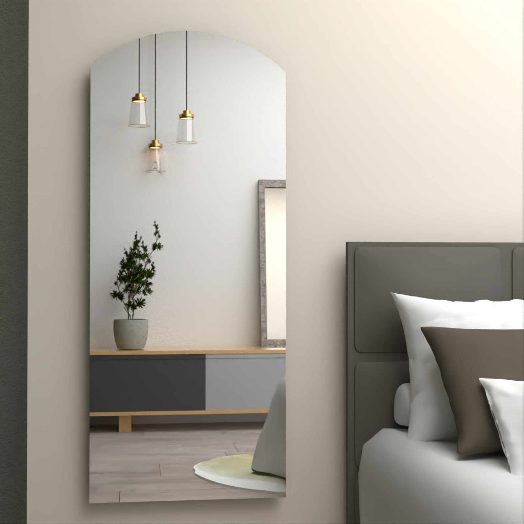 ESPEJO OPORTO RECTANGULAR 130X50X1,9 CM SUPERIOR OVALADO - 1