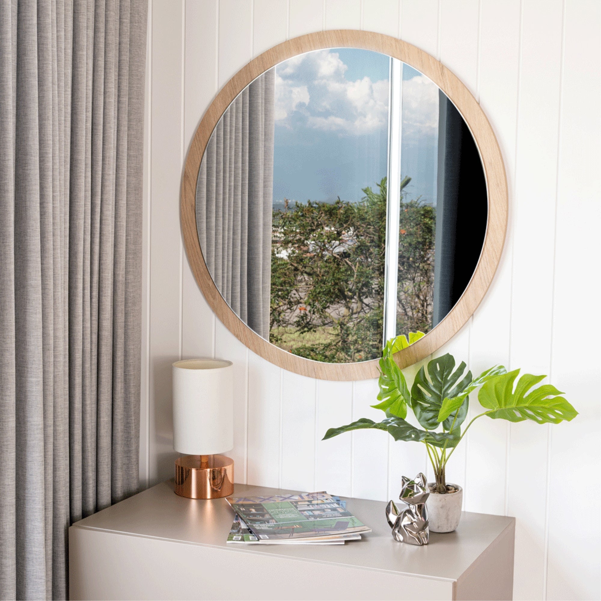 ESPEJO CIRCULAR ARY 80X80X1,9 CM CON MARCO DE MADERA - 2