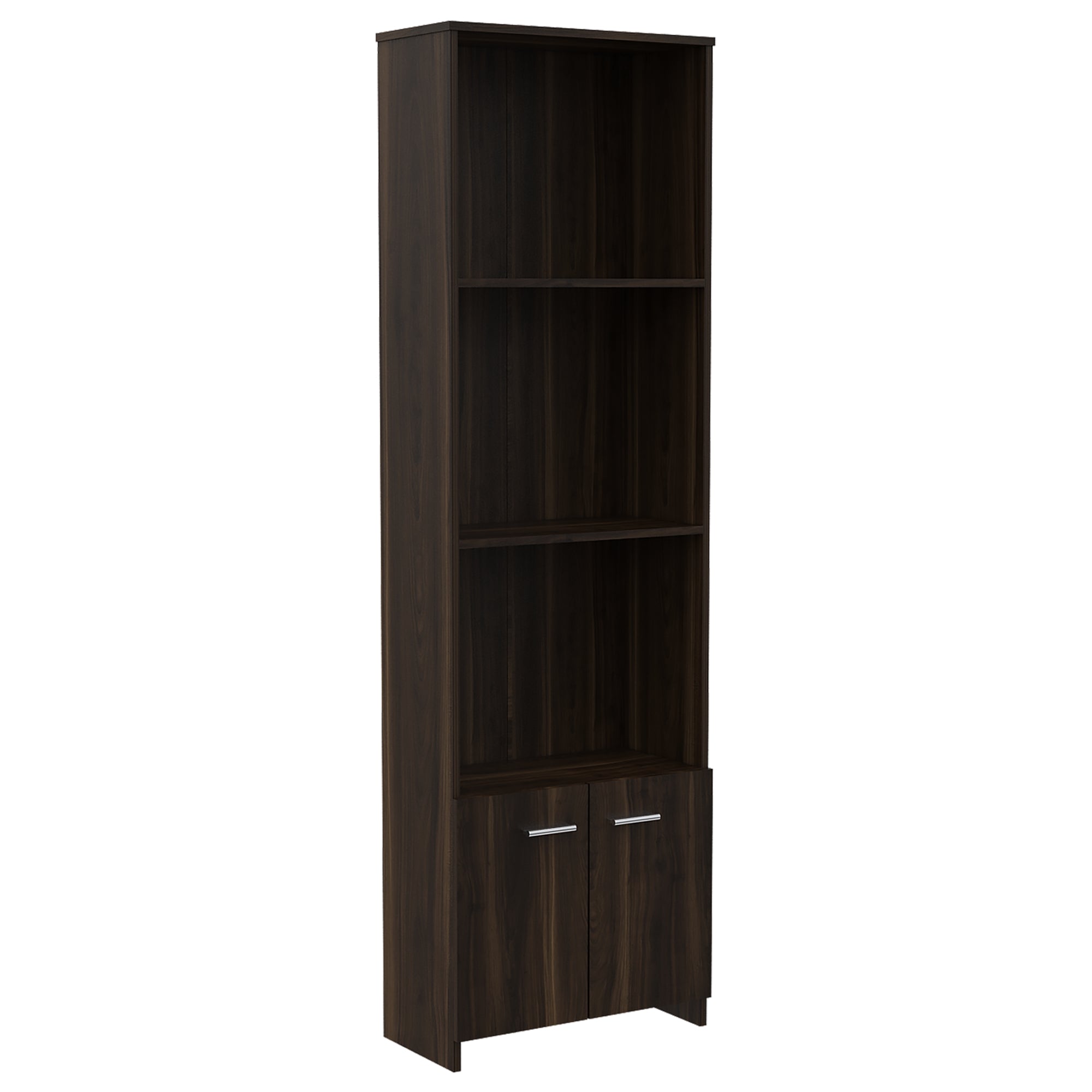 BIBLIOTECA OFFICE W-55 2 PUERTAS CAFE  OSCURO 181X55X27 CM - 3
